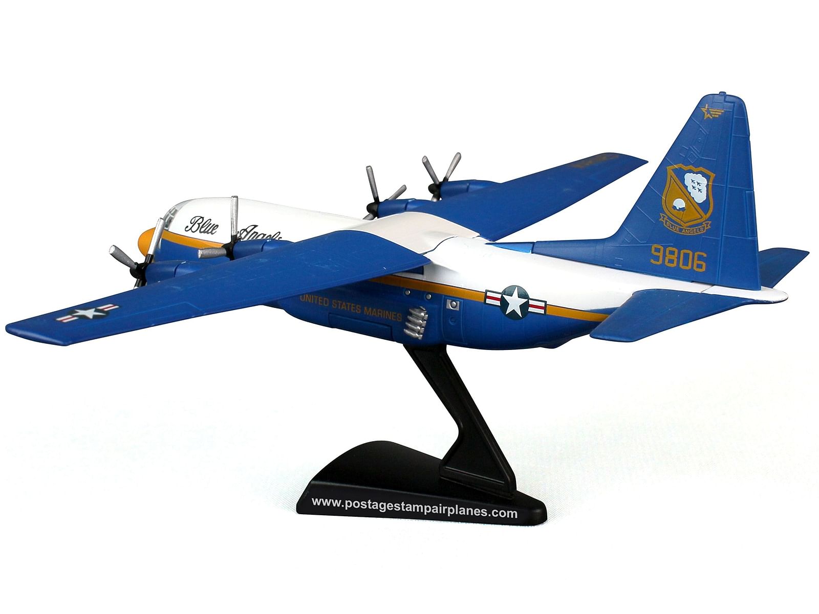 Lockheed C-130 Hercules Transport Aircraft “Fat Albert – Blue Angels” 1/200 Diecast Model Airplane by Postage Stamp