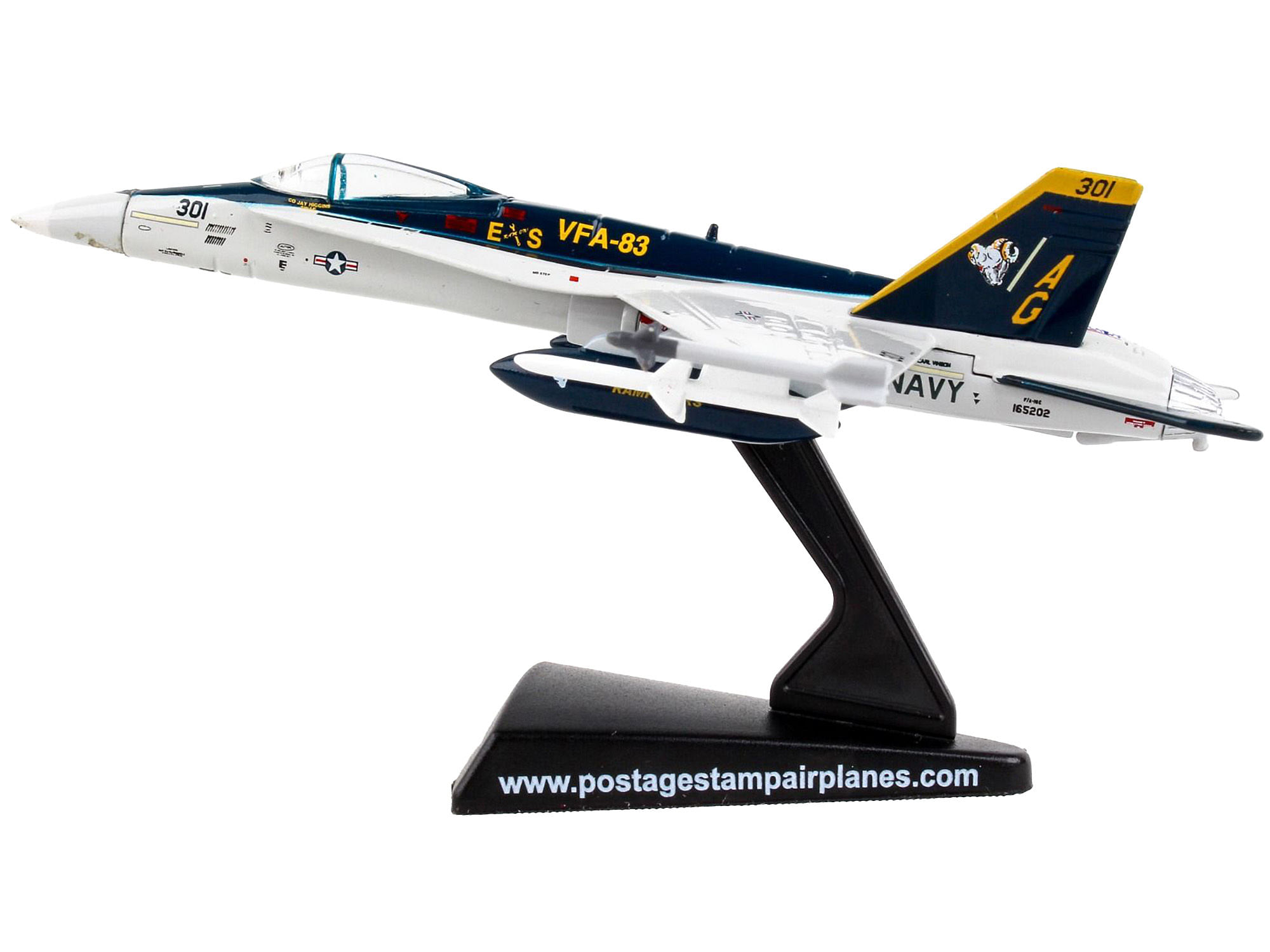 McDonnell Douglas F/A-18C Hornet Fighter Aircraft “VFA-83 Rampagers” United States Navy 1/150 Diecast Model Airplane by Postage Stamp