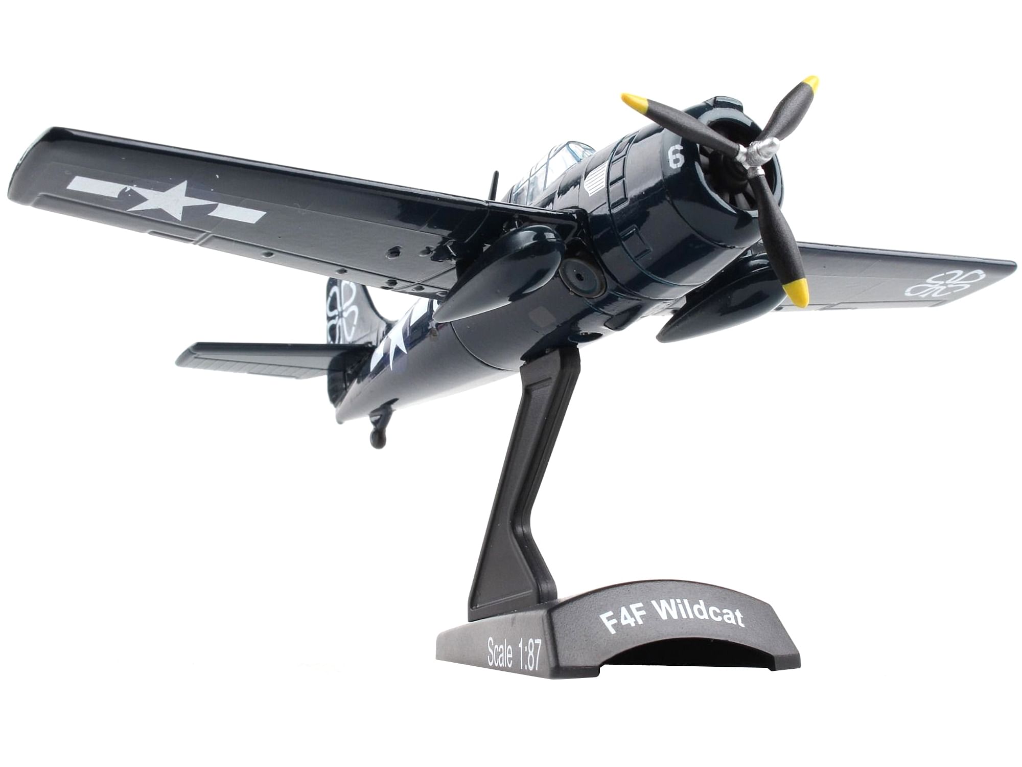 Grumman F4F Wildcat Aircraft #6 “USS Petrof Bay” United States Navy 1/87 (HO) Diecast Model Airplane by Postage Stamp