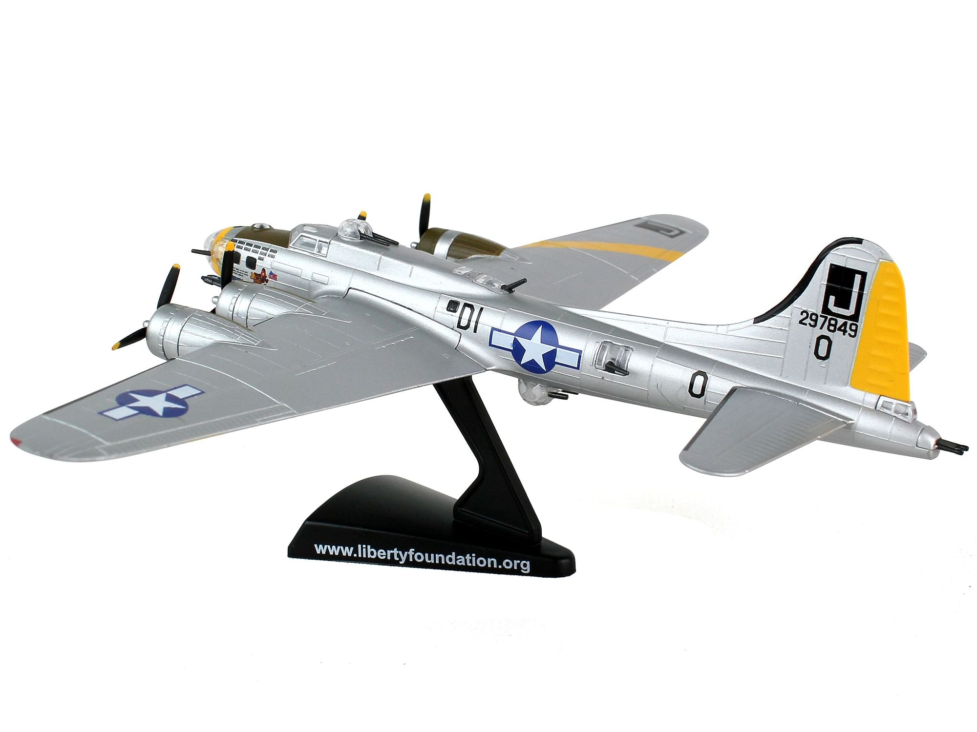 Boeing B-17G Flying Fortress Bomber Aircraft “Liberty Belle” United States Army Air Force 1/155 Diecast Model Airplane by Postage Stamp