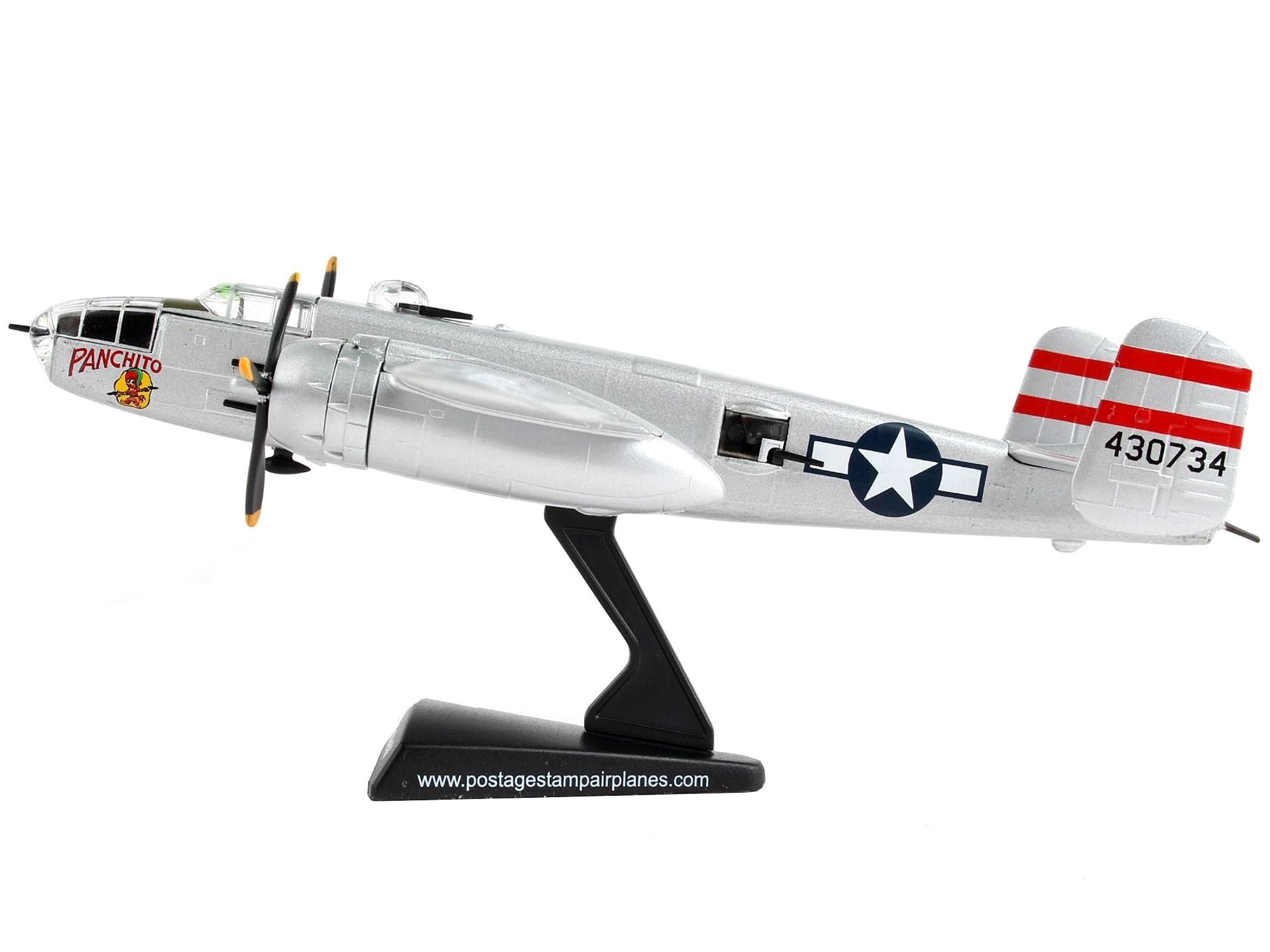 North American B-25J Mitchell Bomber Aircraft “Panchito” United States Air Force 1/100 Diecast Model Airplane by Postage Stamp