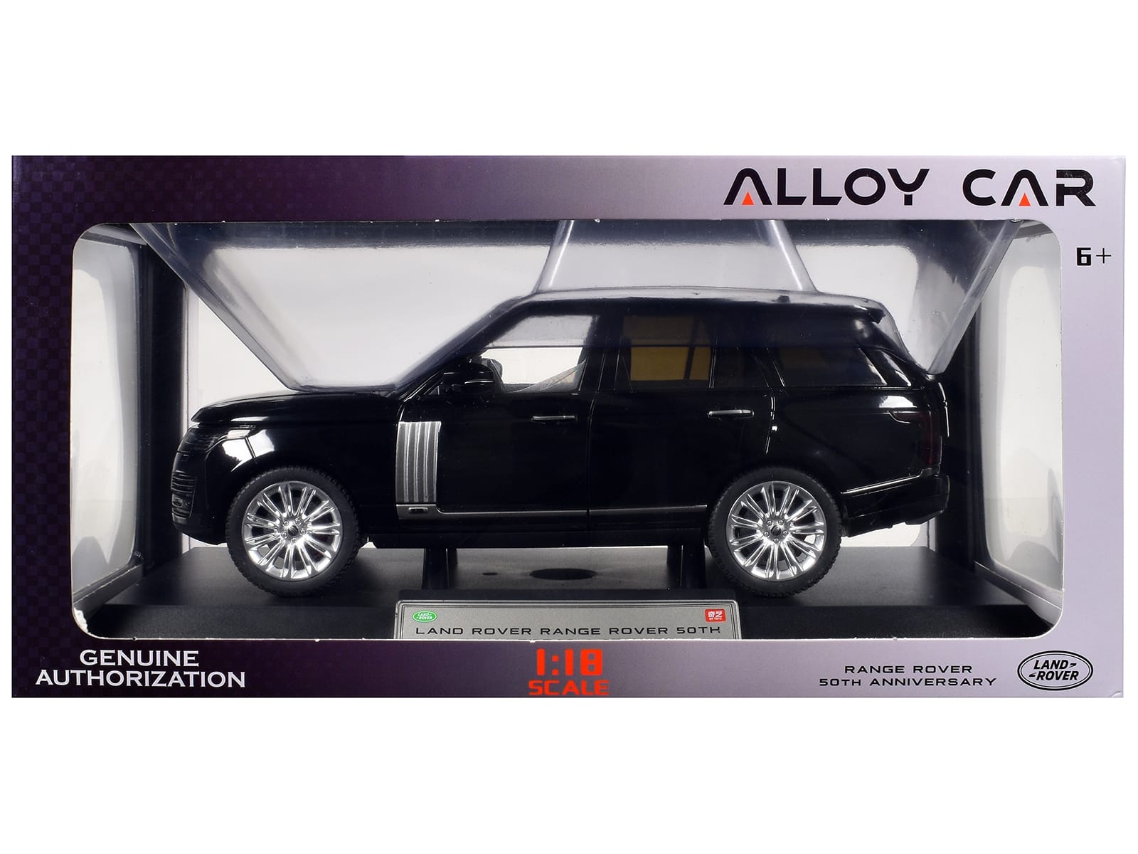 Land Rover Ranger Rover 50th Anniversary Black Metallic with Sunroof 1/18 Diecast Model Car by Heimanba - Image 3