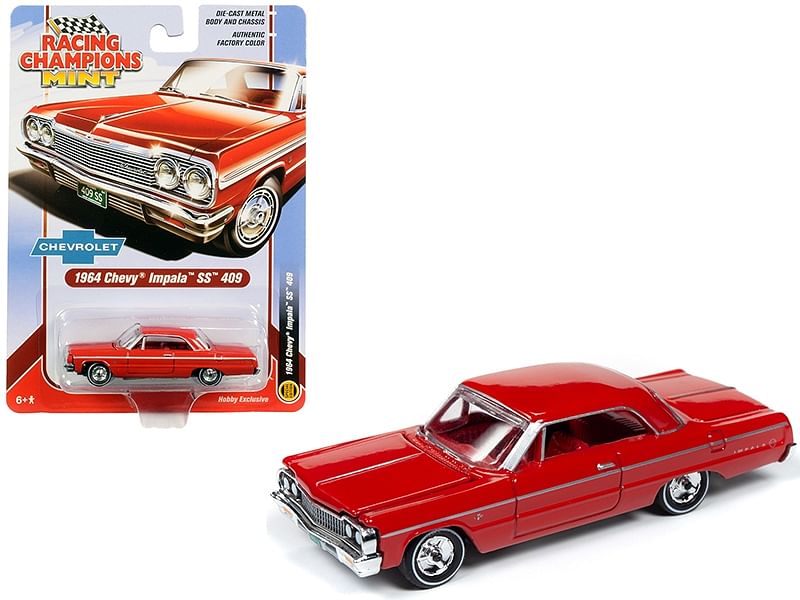 1964 Chevrolet Impala SS 409 Hardtop Riverside Red with Red Interior 1/64 Diecast Model Car by Racing Champions