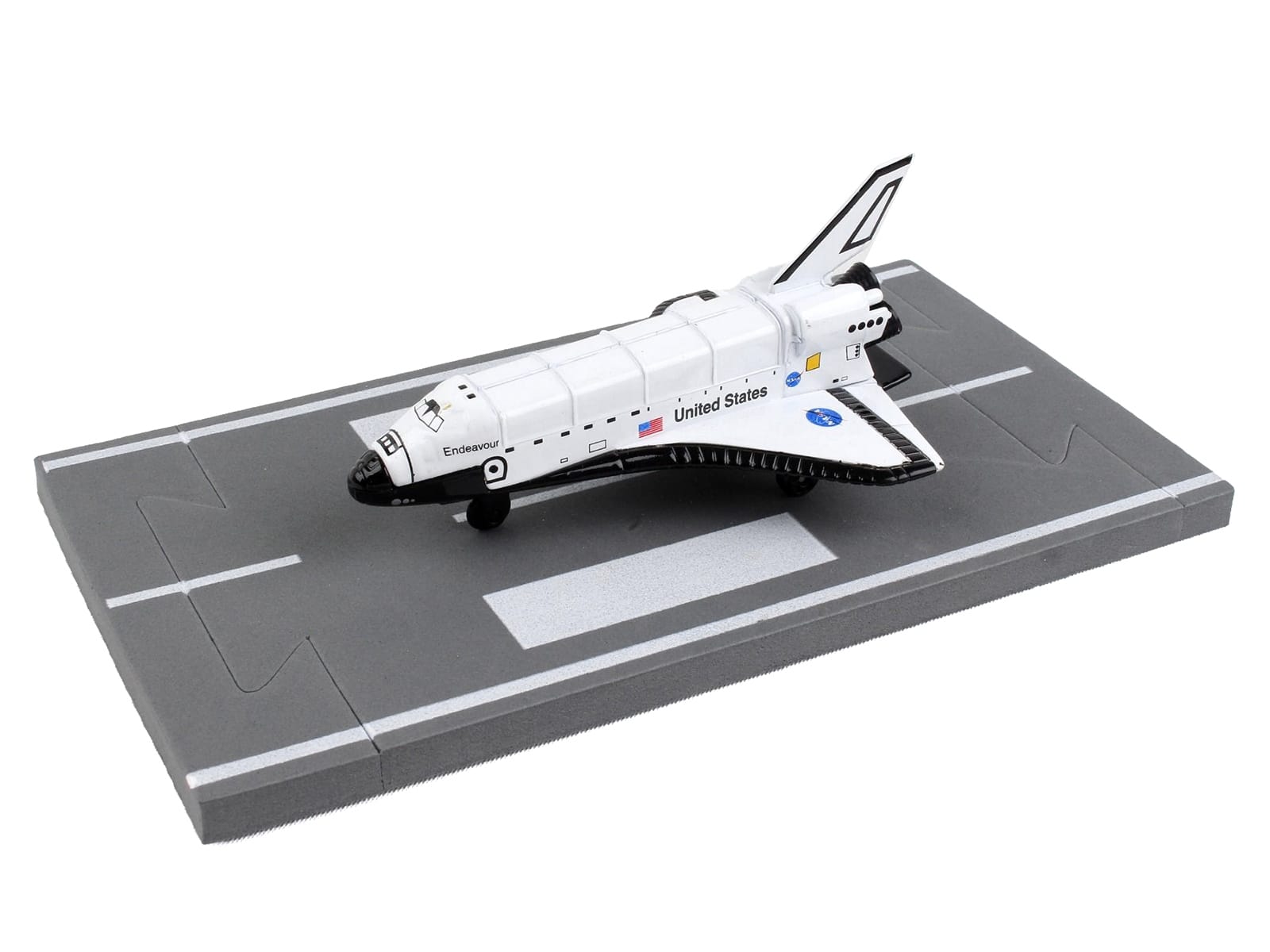 NASA "Endeavour" Space Shuttle White "United States" with Runway Section Diecast Model Airplane by Runway24 - Image 2