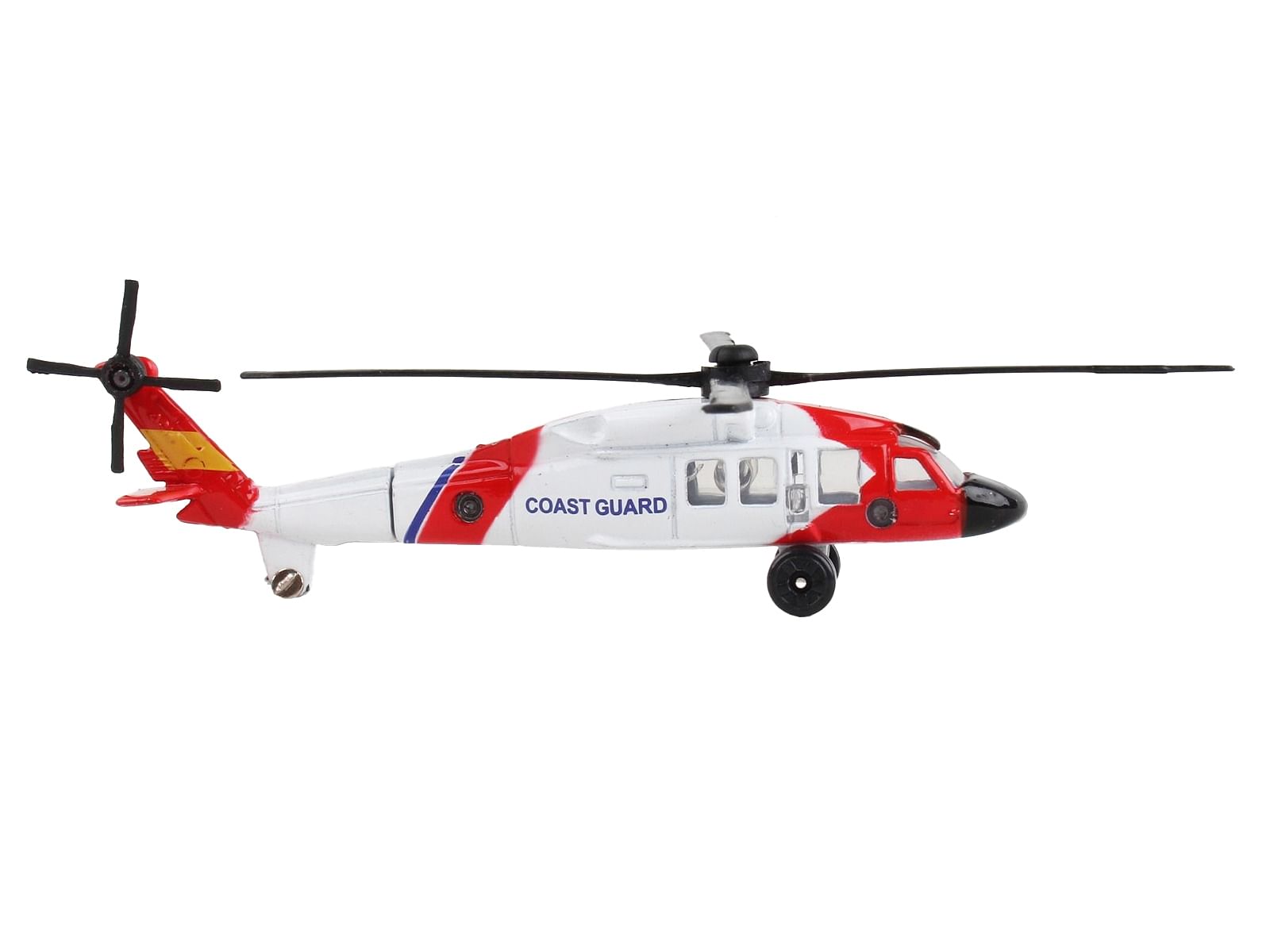 Sikorsky HH-60J Jayhawk Helicopter White and Red “United States Coast Guard” with Runway Section Diecast Model by Runway24