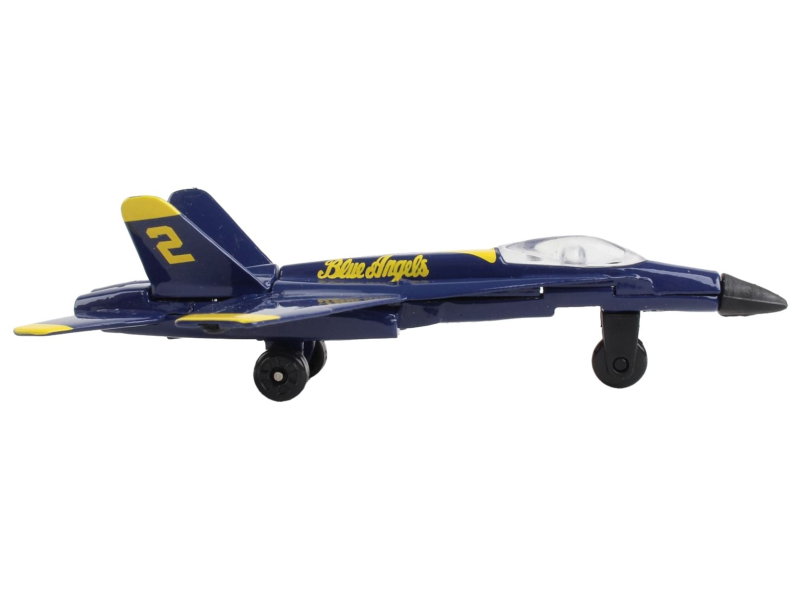 McDonnell Douglas F/A-18A Hornet Fighter Aircraft Blue “United States Navy Blue Angels #2” with Runway Section Diecast Model Airplane by Runway24