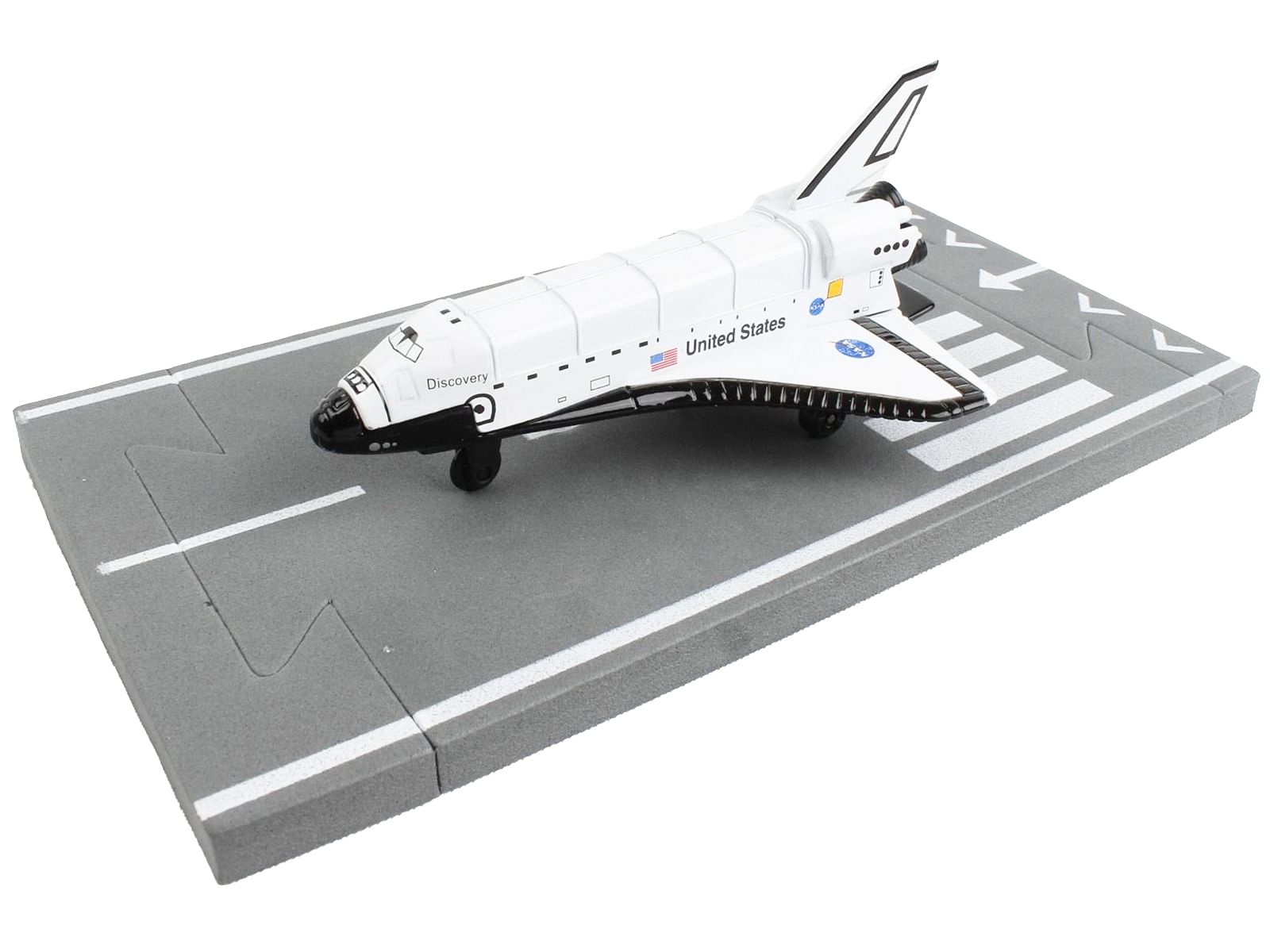 NASA “Discovery” Space Shuttle White “United States” with Runway Section Diecast Model Airplane by Runway24