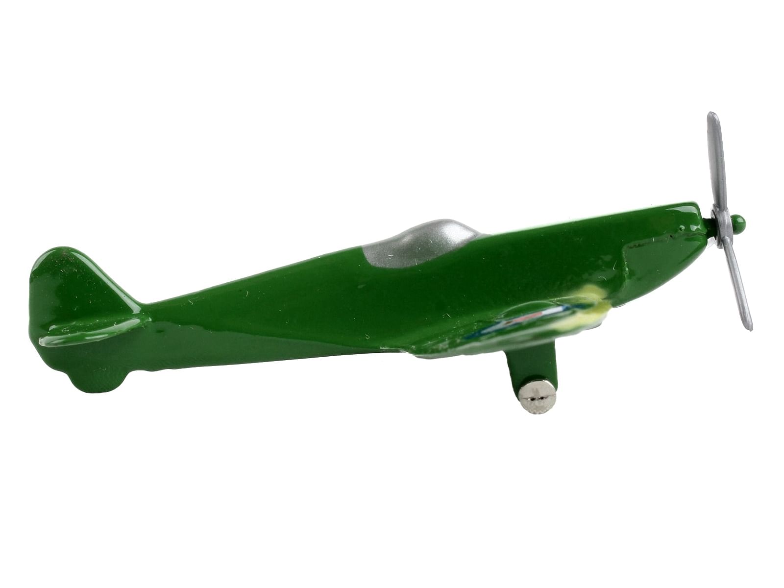 Supermarine Spitfire Fighter Aircraft Green “Royal Air Force” with Runway Section Diecast Model Airplane by Runway24