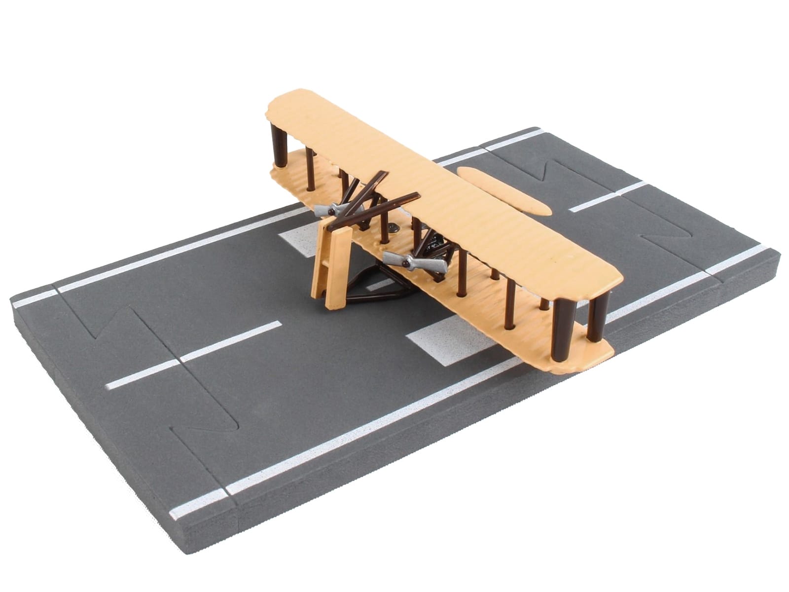 Wright Flyer Biplane Aircraft Beige with Runway Section Diecast Model Airplane by Runway24 - Image 2