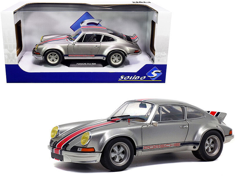 Porsche 911 RSR Silver Metallic with Stripes “Backdating Outlaw” 1/18 Diecast Model Car by Solido