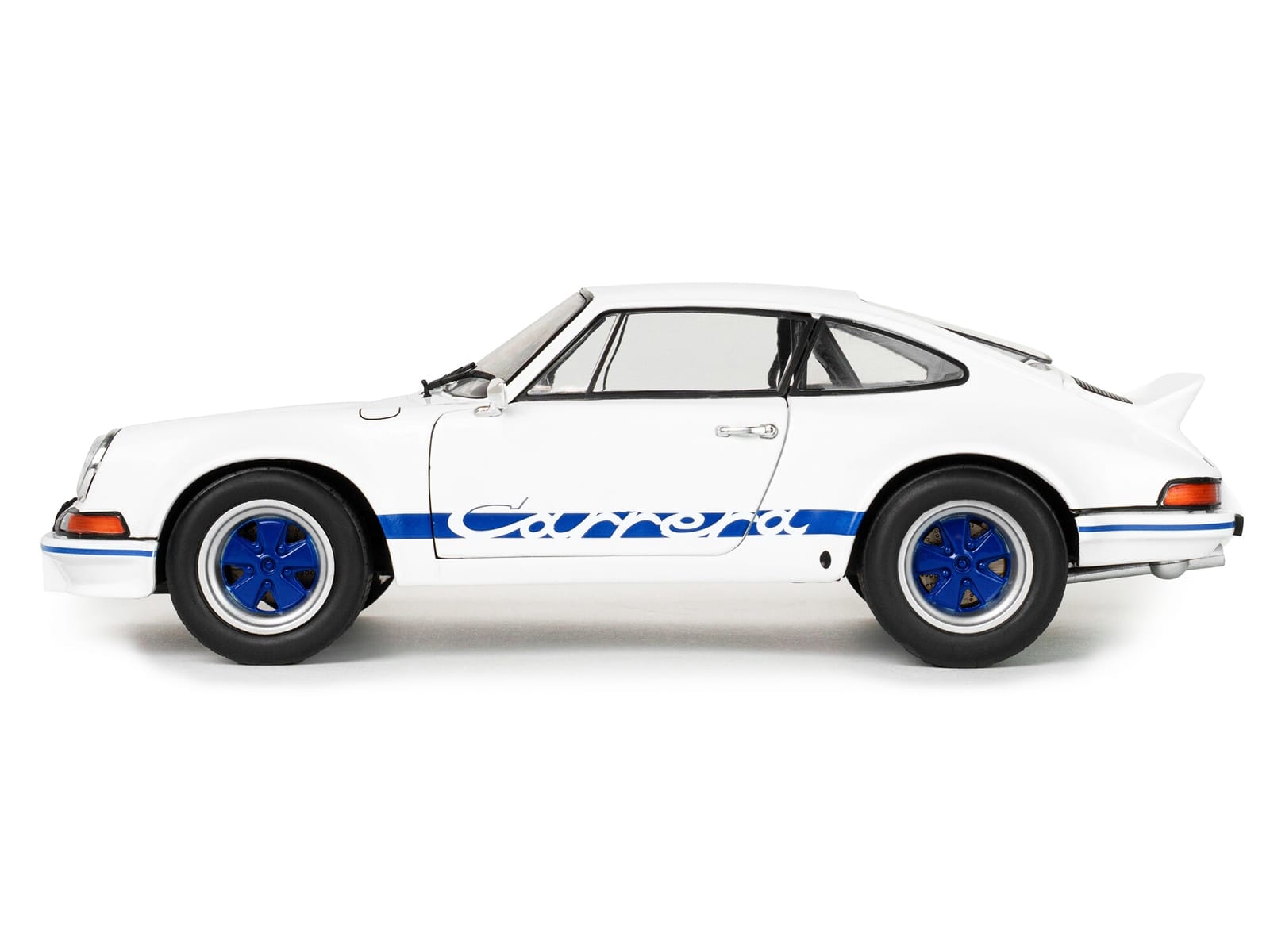 1973 Porsche 911 RSR Carrera White with Blue Stripes 1/18 Diecast Model Car by Solido - Image 3