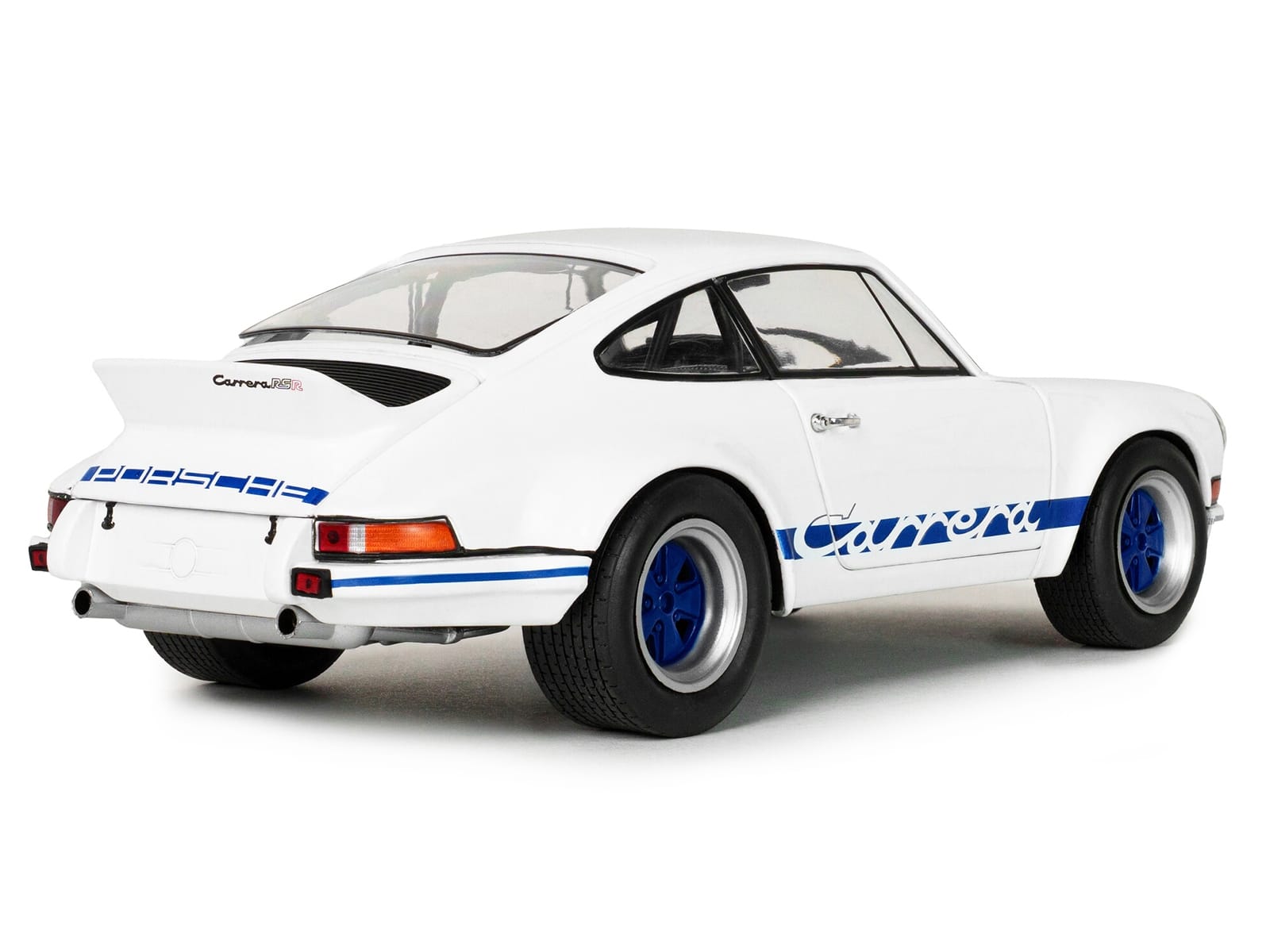 1973 Porsche 911 RSR Carrera White with Blue Stripes 1/18 Diecast Model Car by Solido - Image 4