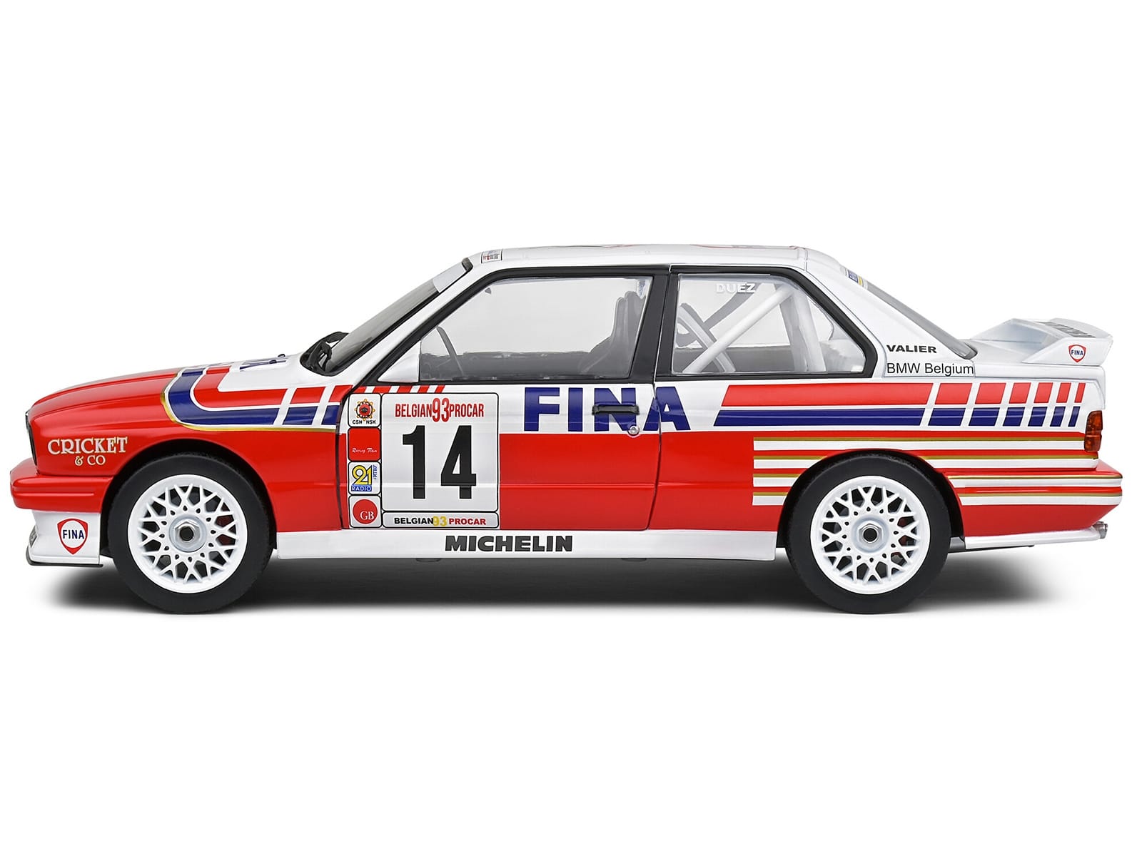BMW E30 M3 #14 Marc Duez "Belgian Procar Championship" (1993) "Competition" Series 1/18 Diecast Model Car by Solido - Image 2