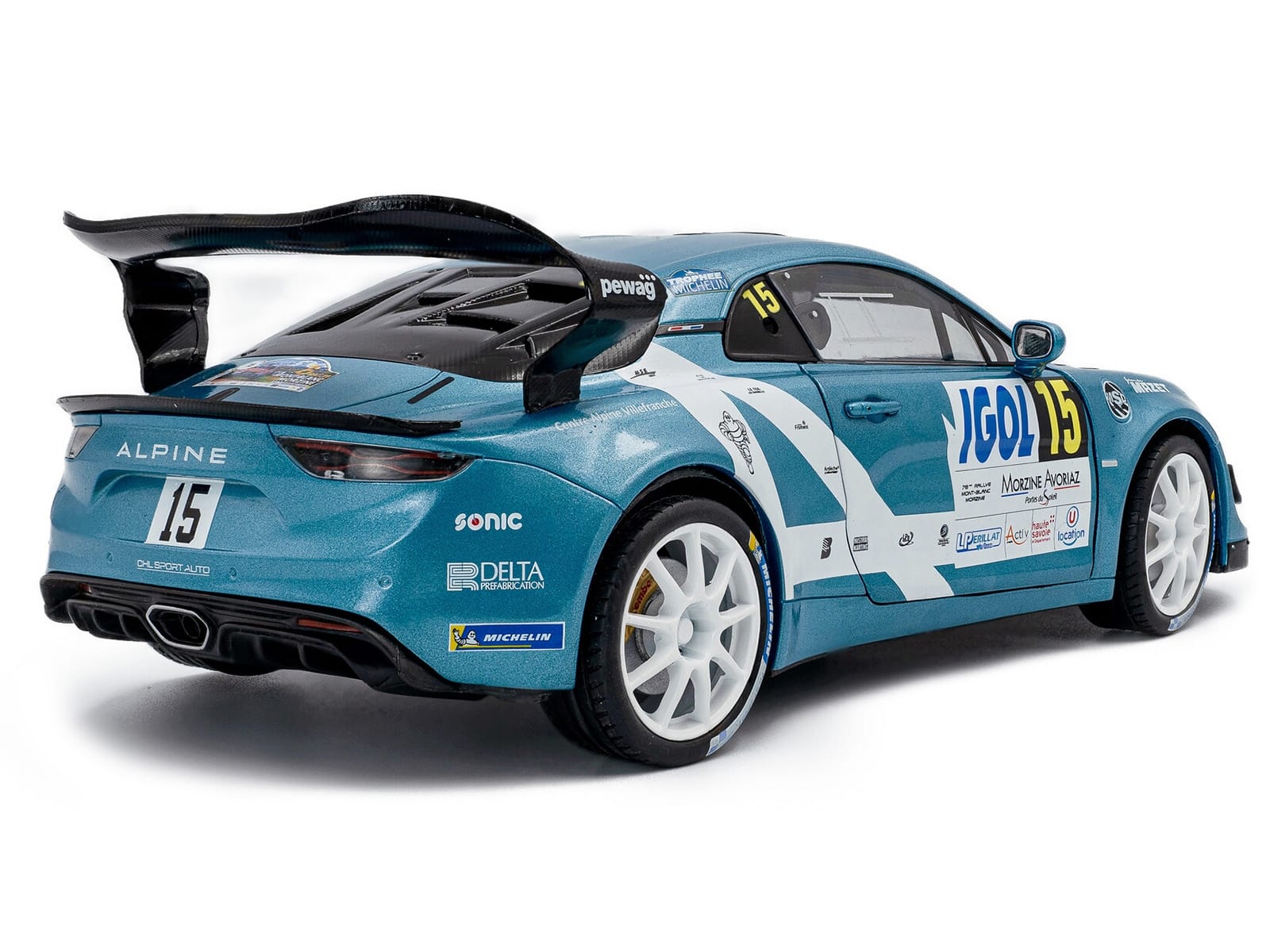 Alpine A110 Rallye GT+ #15 Raphael Astier - Denis Giraudet "Rallye Du Mont Blanc" (2024) "Competition" Series 1/18 Diecast Model Car by Solido - Image 4