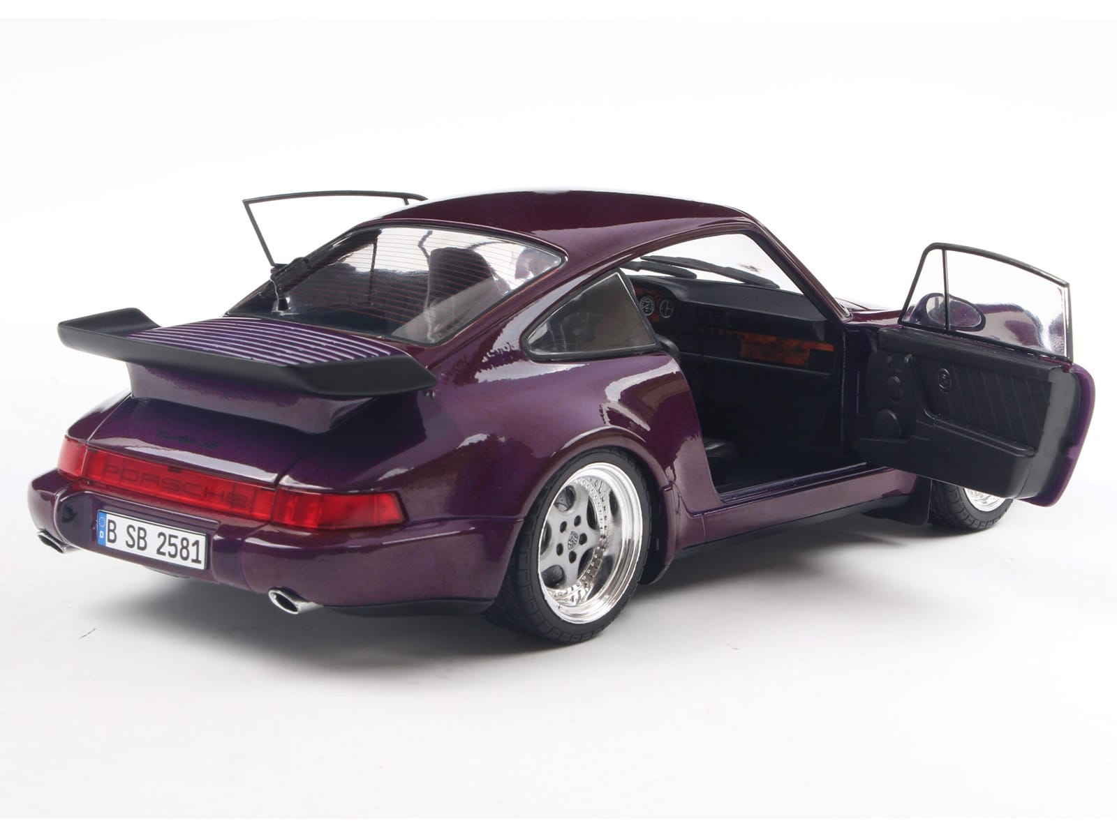 1990 Porsche 911 (964) Turbo Violet Blue Metallic 1/18 Diecast Model Car by Solido - Image 4