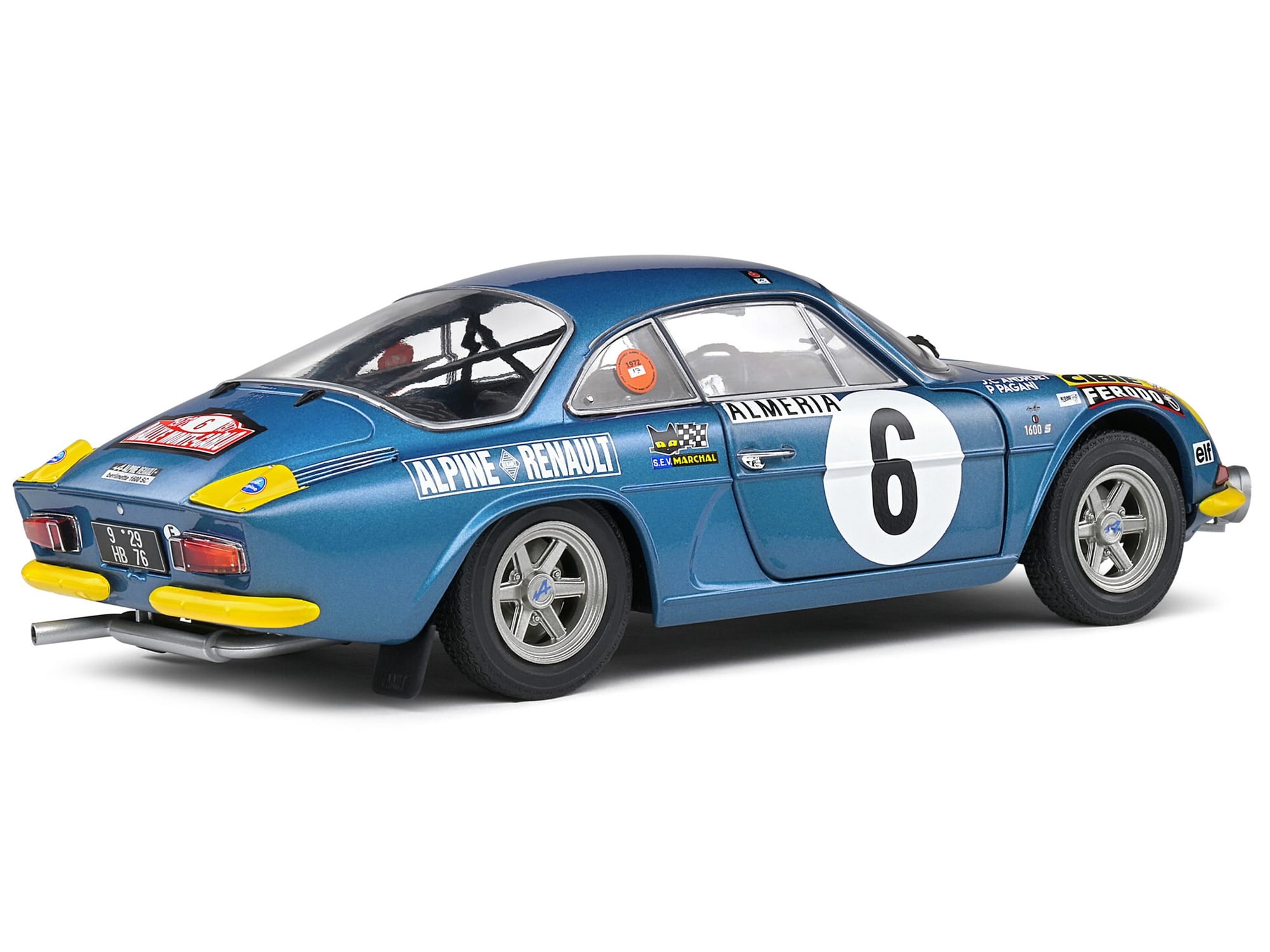 Alpine A110 1600S #6 Jean-Claude Andruet - Pierre Pagani "Rallye Montecarlo" (1972) "Competition" Series 1/18 Diecast Model Car by Solido - Image 2