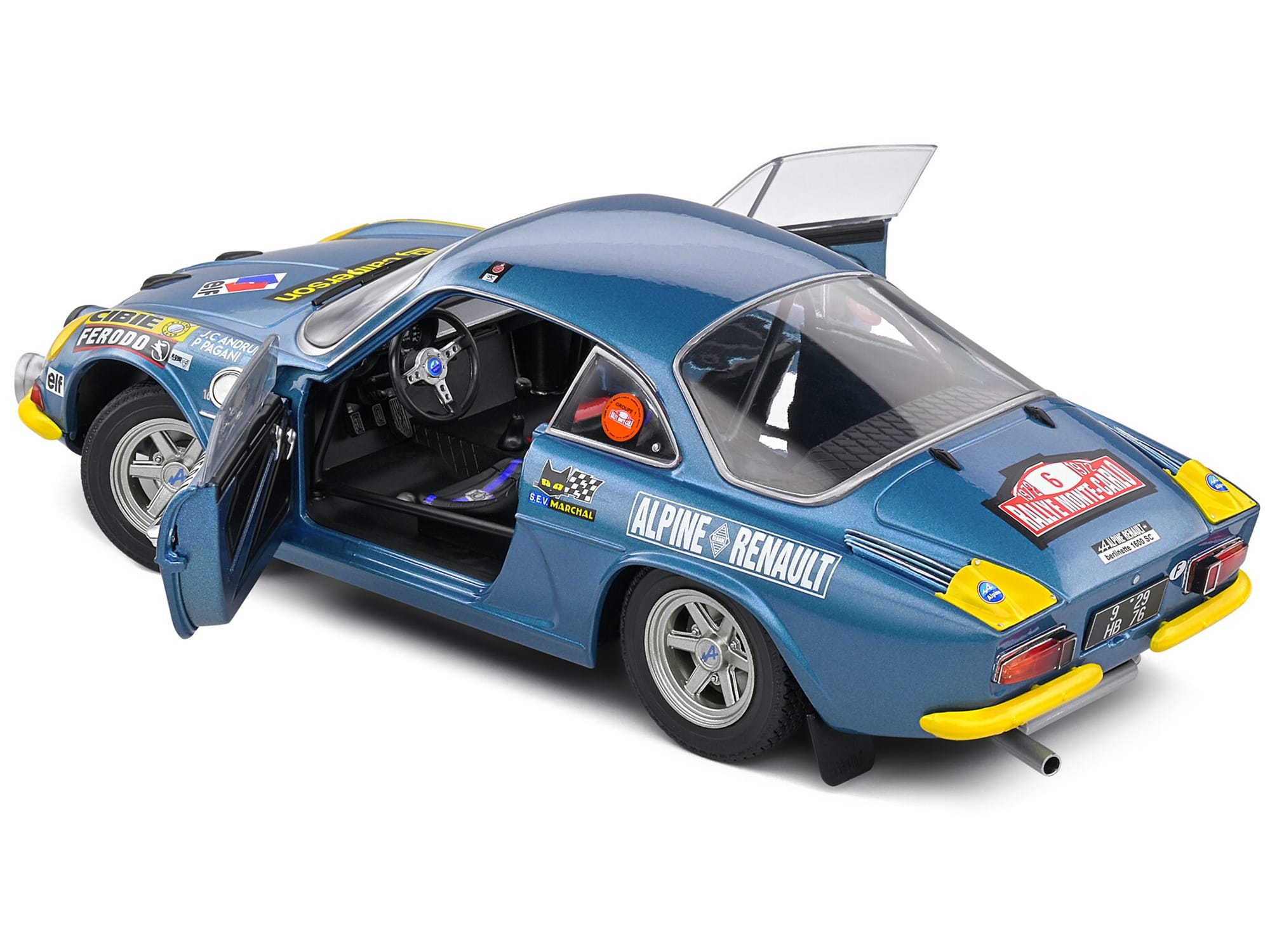 Alpine A110 1600S #6 Jean-Claude Andruet - Pierre Pagani "Rallye Montecarlo" (1972) "Competition" Series 1/18 Diecast Model Car by Solido - Image 3