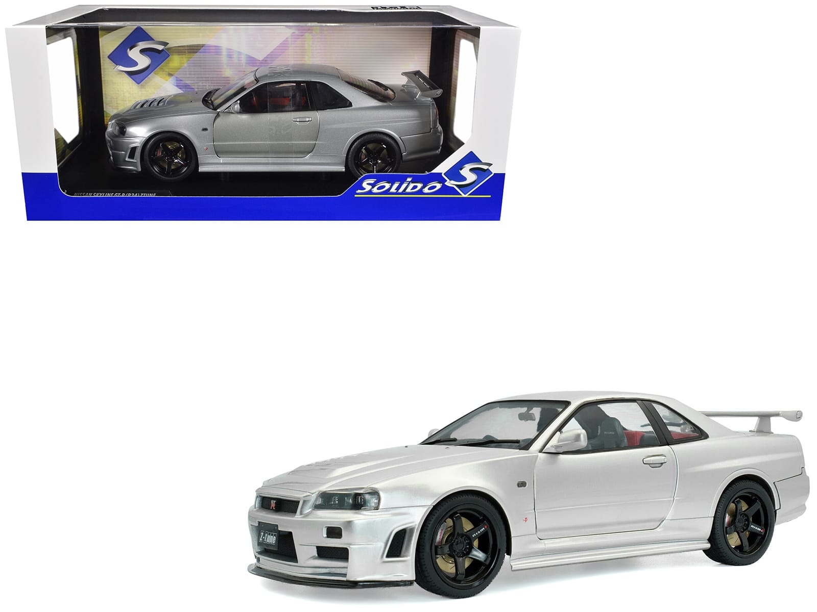 1999 Nissan Skyline GT-R (R34) Z-Tune RHD (Right Hand Drive) Silver Metallic 1/18 Diecast Model Car by Solido