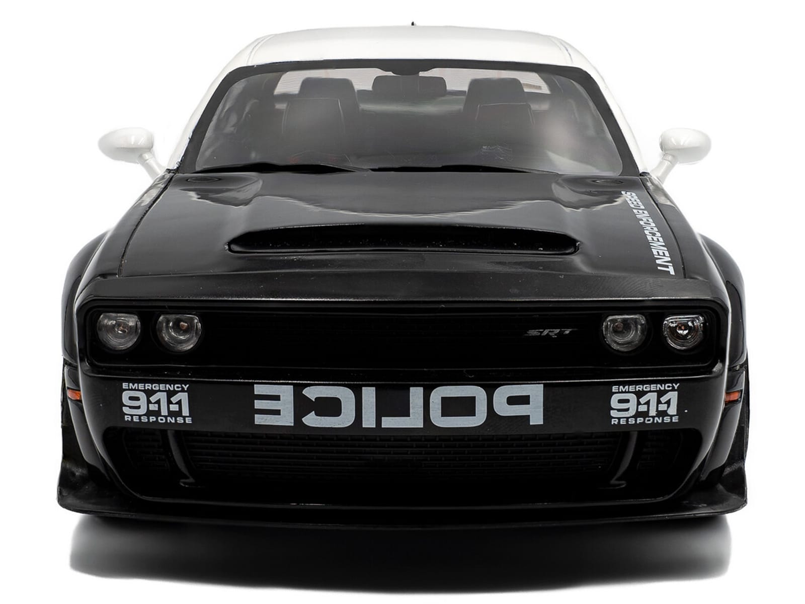 2023 Dodge Challenger Demon "Police" Black and White 1/18 Diecast Model Car by Solido - Image 5