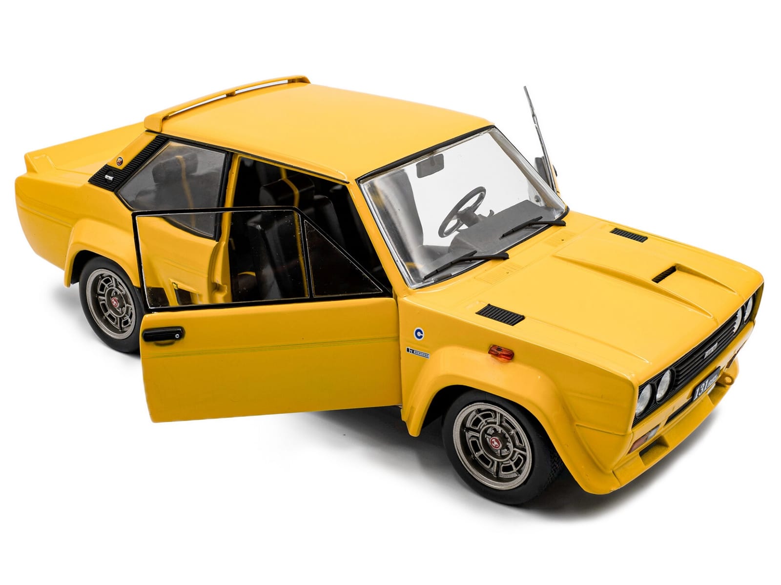 1980 Fiat 131 Abarth Yellow 1/18 Diecast Model Car by Solido - Image 2