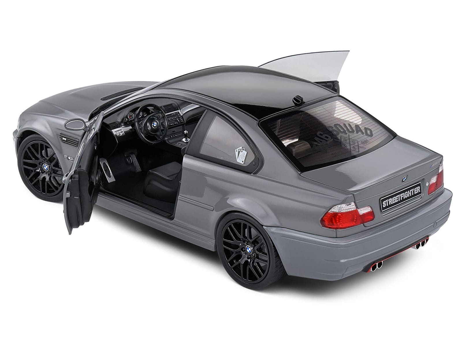 2000 BMW E46 M3 "Streetfighter" Nardo Gray with Black Top 1/18 Diecast Model Car by Solido - Image 2