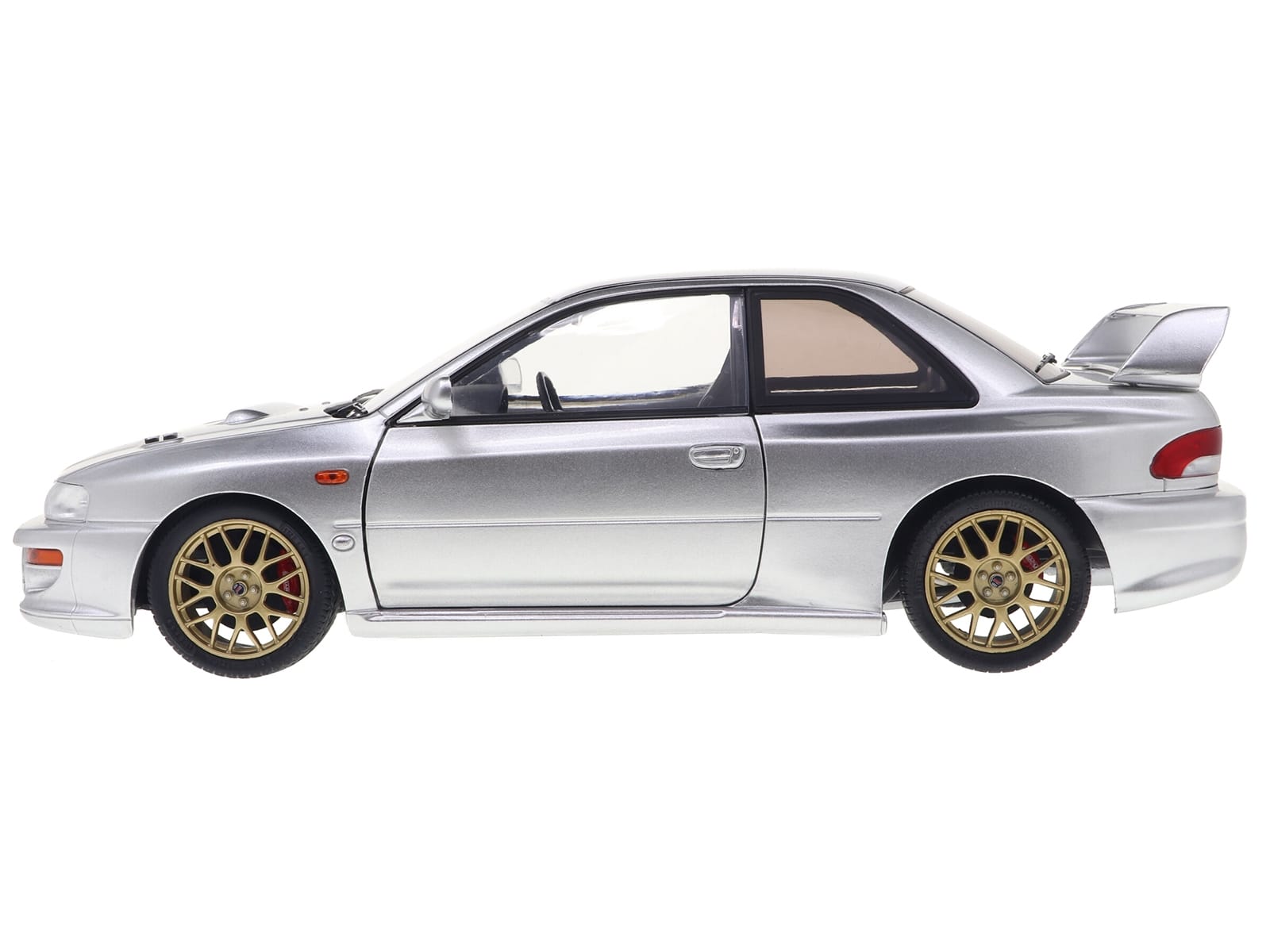 1998 Subaru Impreza 22B RHD (Right Hand Drive) Silver Metallic with Gold Wheels 1/18 Diecast Model Car by Solido - Image 4