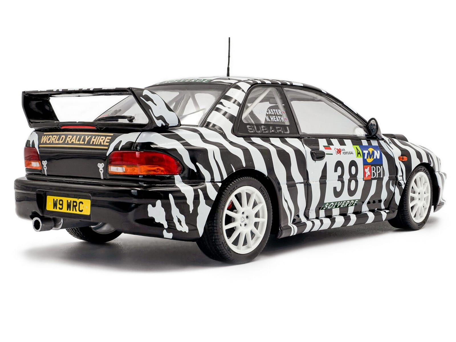 Subaru Impreza S5 WRC99 #38 Nigel Heath - Steve Lancaster "Rallye de Portugal" (2001) "Competition" Series 1/18 Diecast Model Car by Solido - Image 4