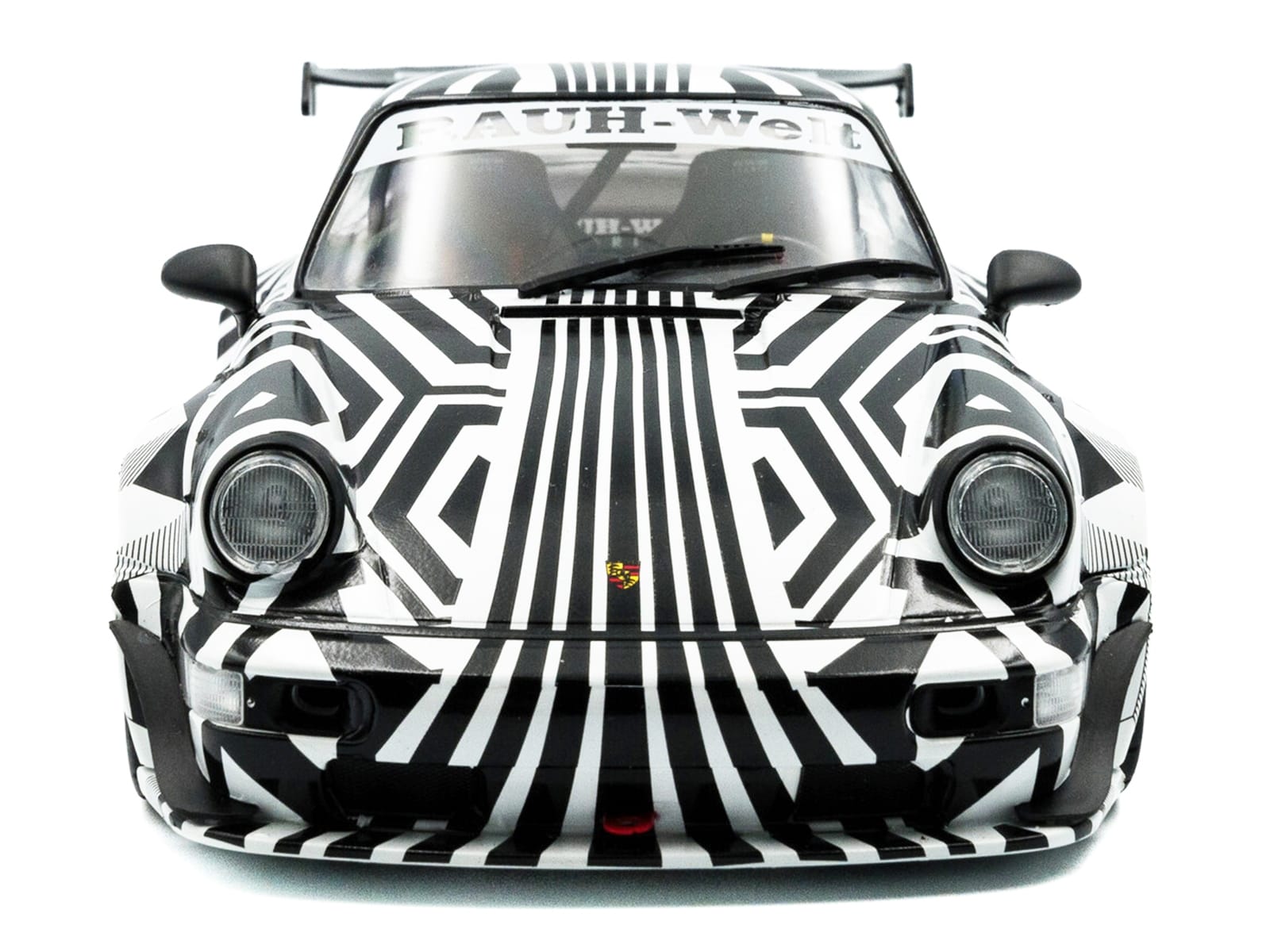 2022 RWB Bodykit #13 "The Zebra" Black and White Striped 1/18 Diecast Model Car by Solido - Image 5