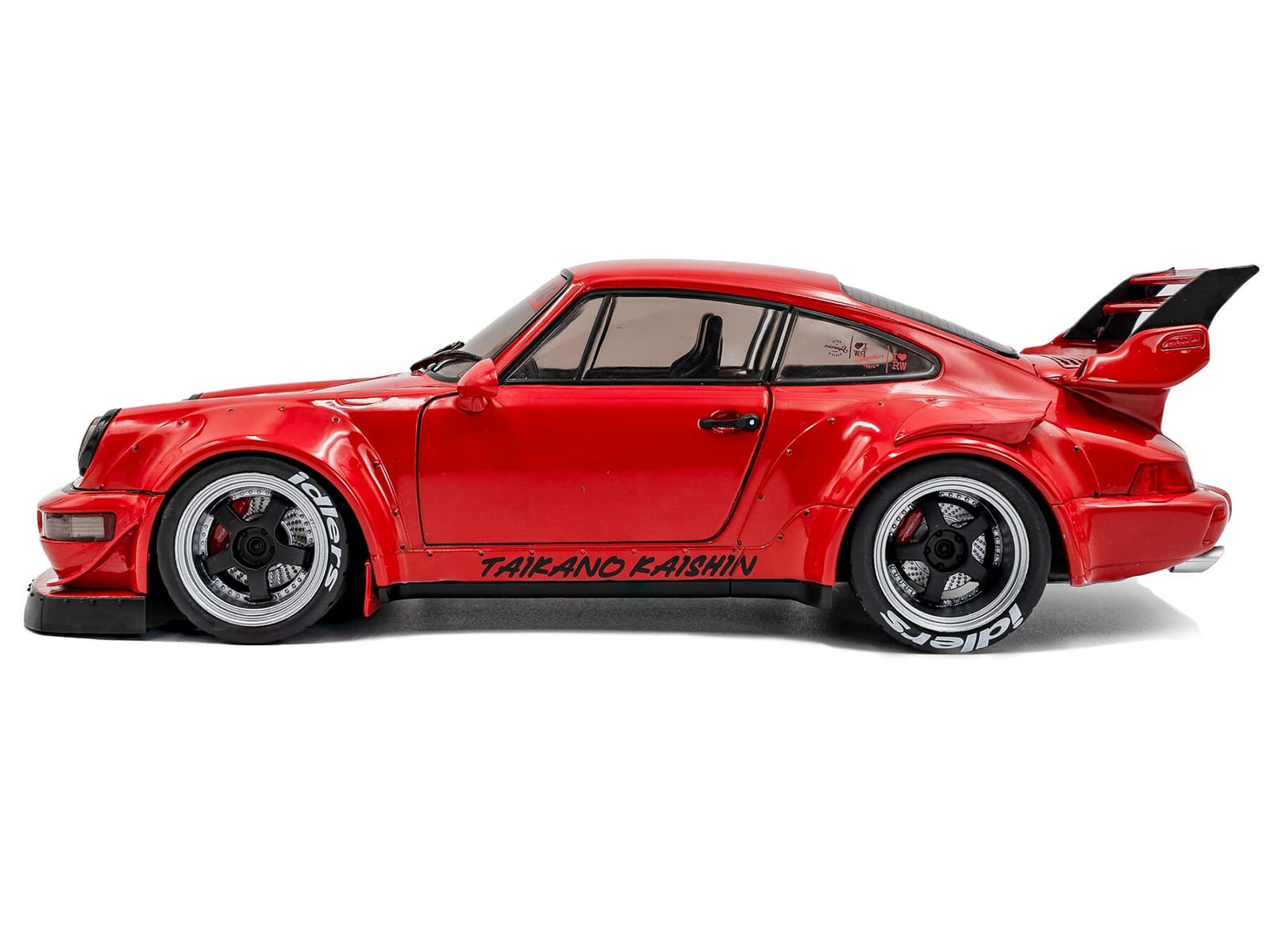 2024 RWB Bodykit "Taikano Kaishin" Red with Black Stripes 1/18 Diecast Model Car by Solido - Image 3