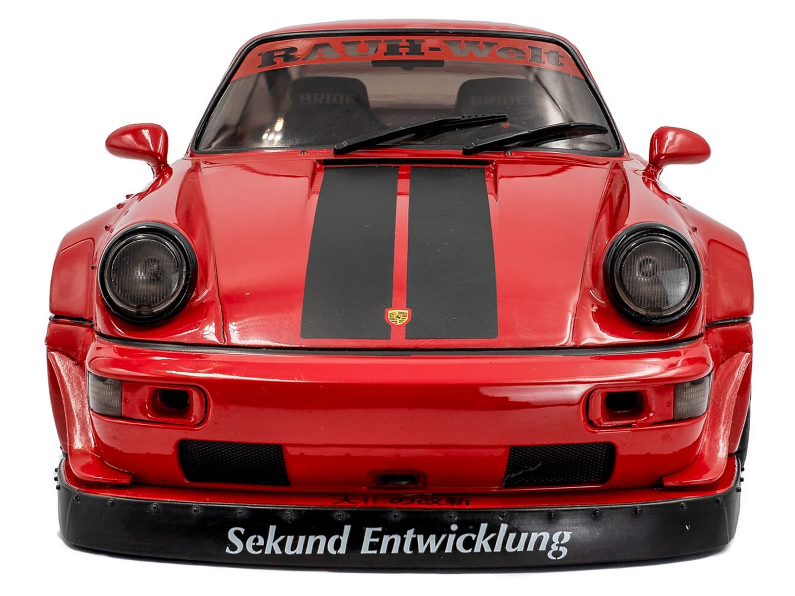 2024 RWB Bodykit "Taikano Kaishin" Red with Black Stripes 1/18 Diecast Model Car by Solido - Image 5