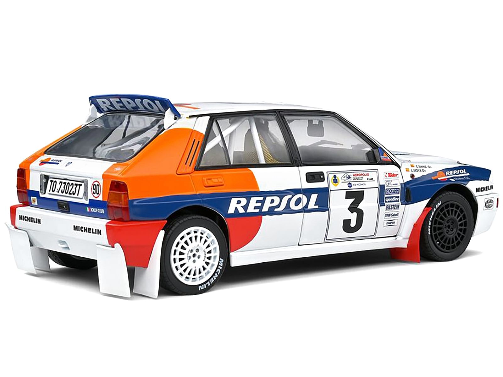 Lancia Delta HF Integrale #3 Carlos Sainz – Luis Moya “Acropolis Rally” (1993) “Competition” Series 1/18 Diecast Model Car by Solido