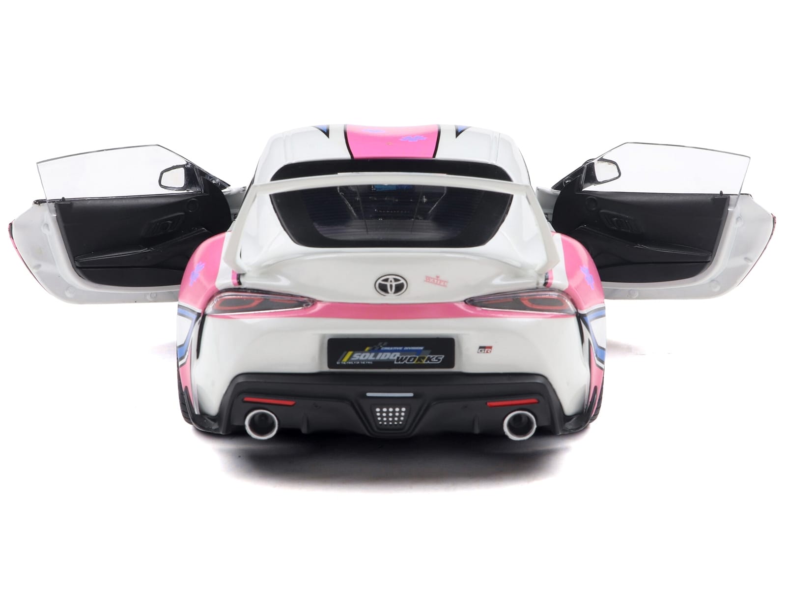 2024 Toyota GR Supra "Itasha" White with Graphics "StreetFighters" 1/18 Diecast Model Car by Solido - Image 4