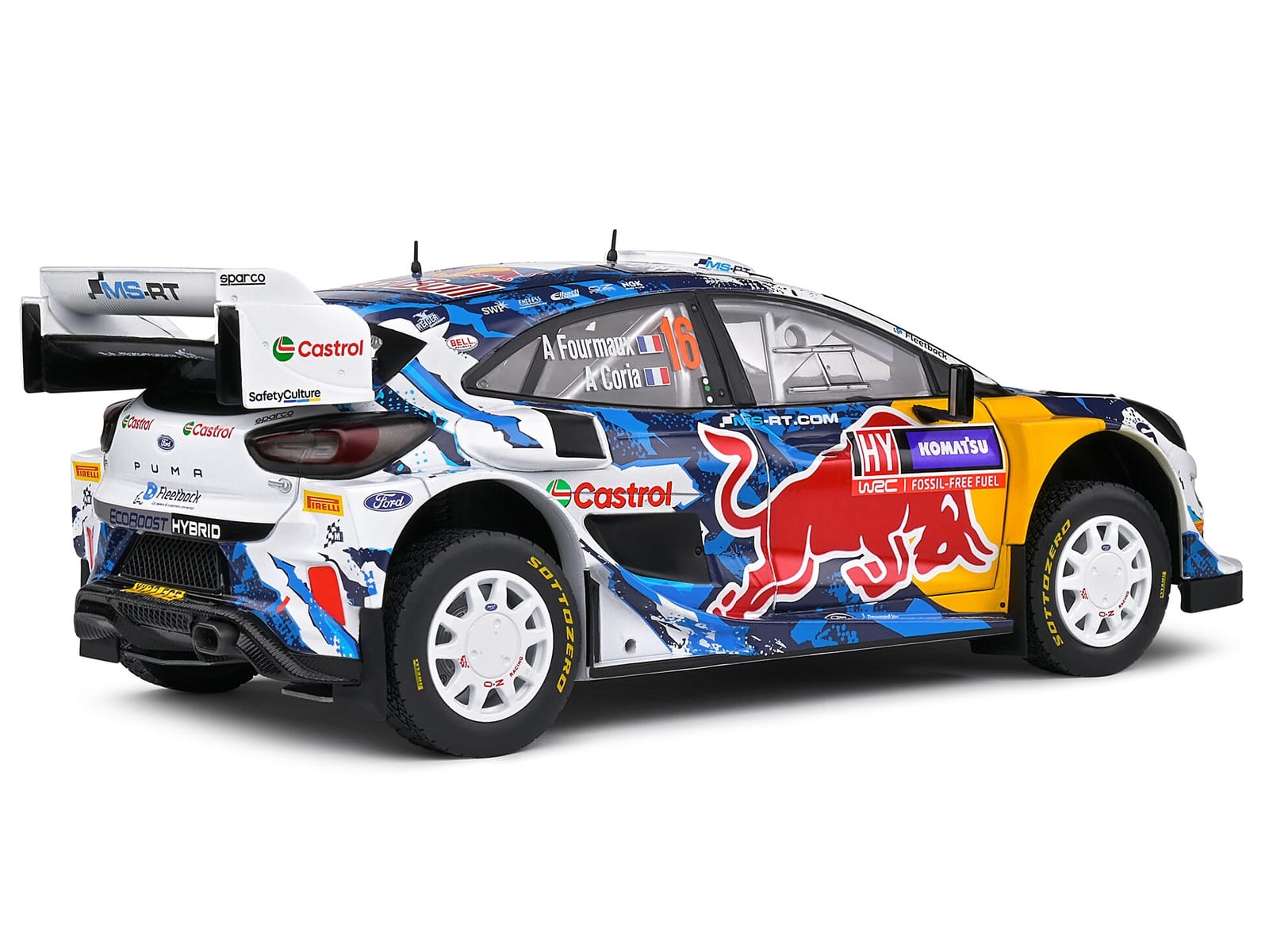 Ford Puma Rally1 Hybrid #16 Adrien Fourmaux - Alexandre Coria 3rd Place "Rally Sweden" (2024) "Competition" Series 1/18 Diecast Model Car by Solido - Image 2