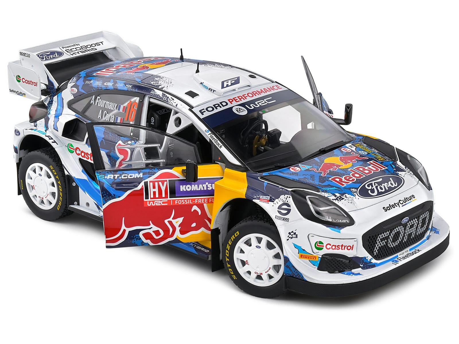 Ford Puma Rally1 Hybrid #16 Adrien Fourmaux - Alexandre Coria 3rd Place "Rally Sweden" (2024) "Competition" Series 1/18 Diecast Model Car by Solido - Image 4
