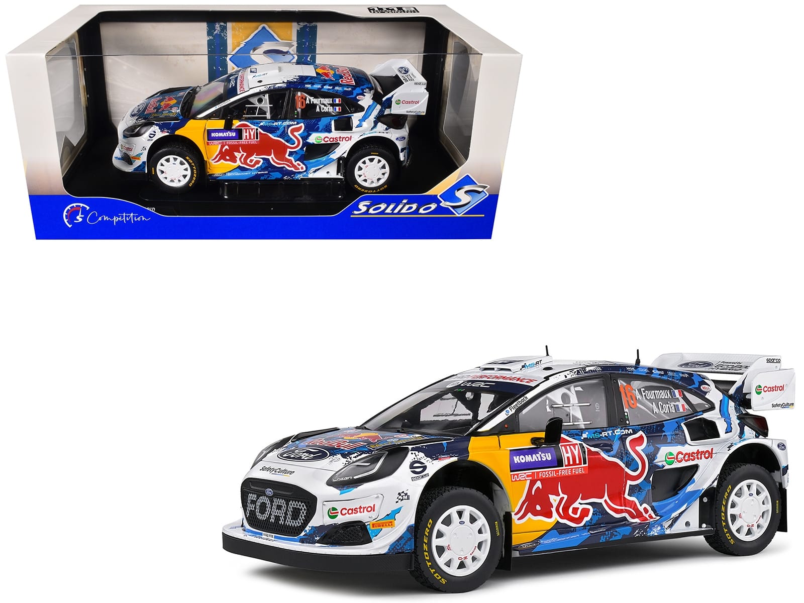 Ford Puma Rally1 Hybrid #16 Adrien Fourmaux - Alexandre Coria 3rd Place "Rally Sweden" (2024) "Competition" Series 1/18 Diecast Model Car by Solido - Image 5