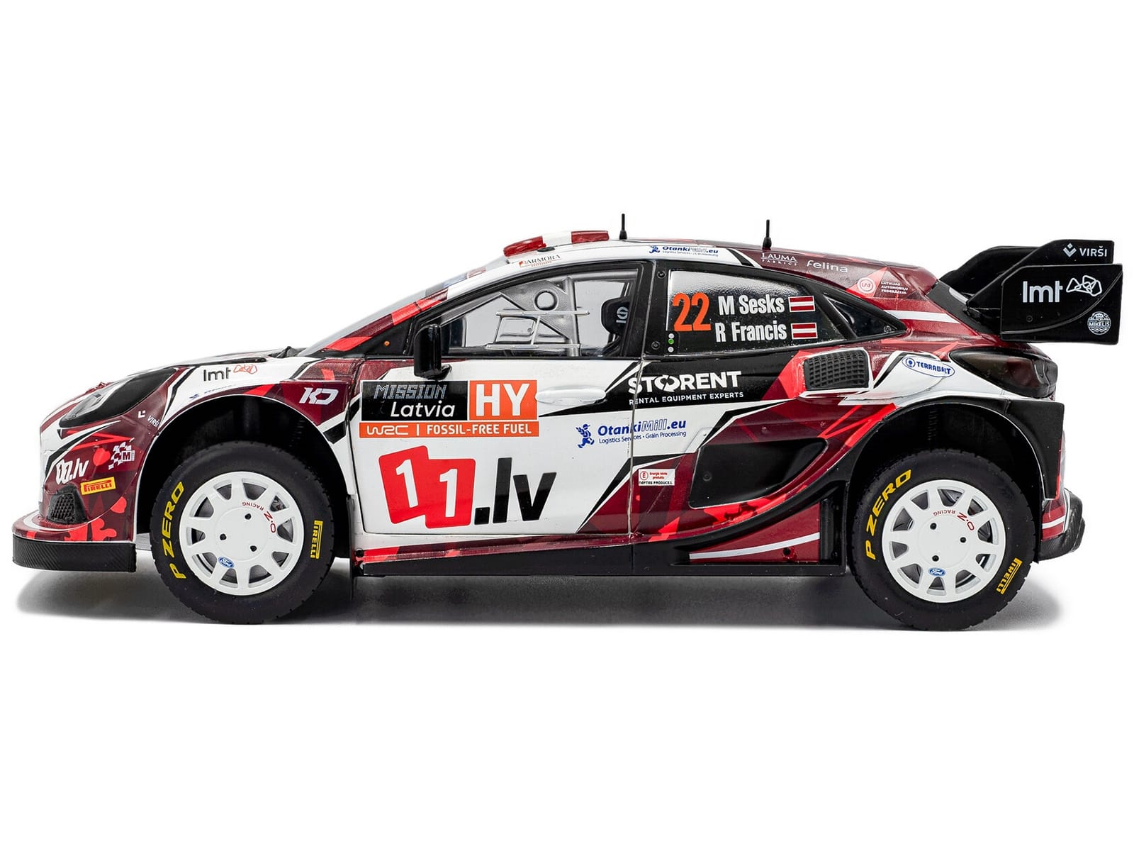 Ford Puma Rally1 #22 Martins Sesks - Renars Francis "Rally Latvia" (2024) "Competition" Series 1/18 Diecast Model Car by Solido - Image 3