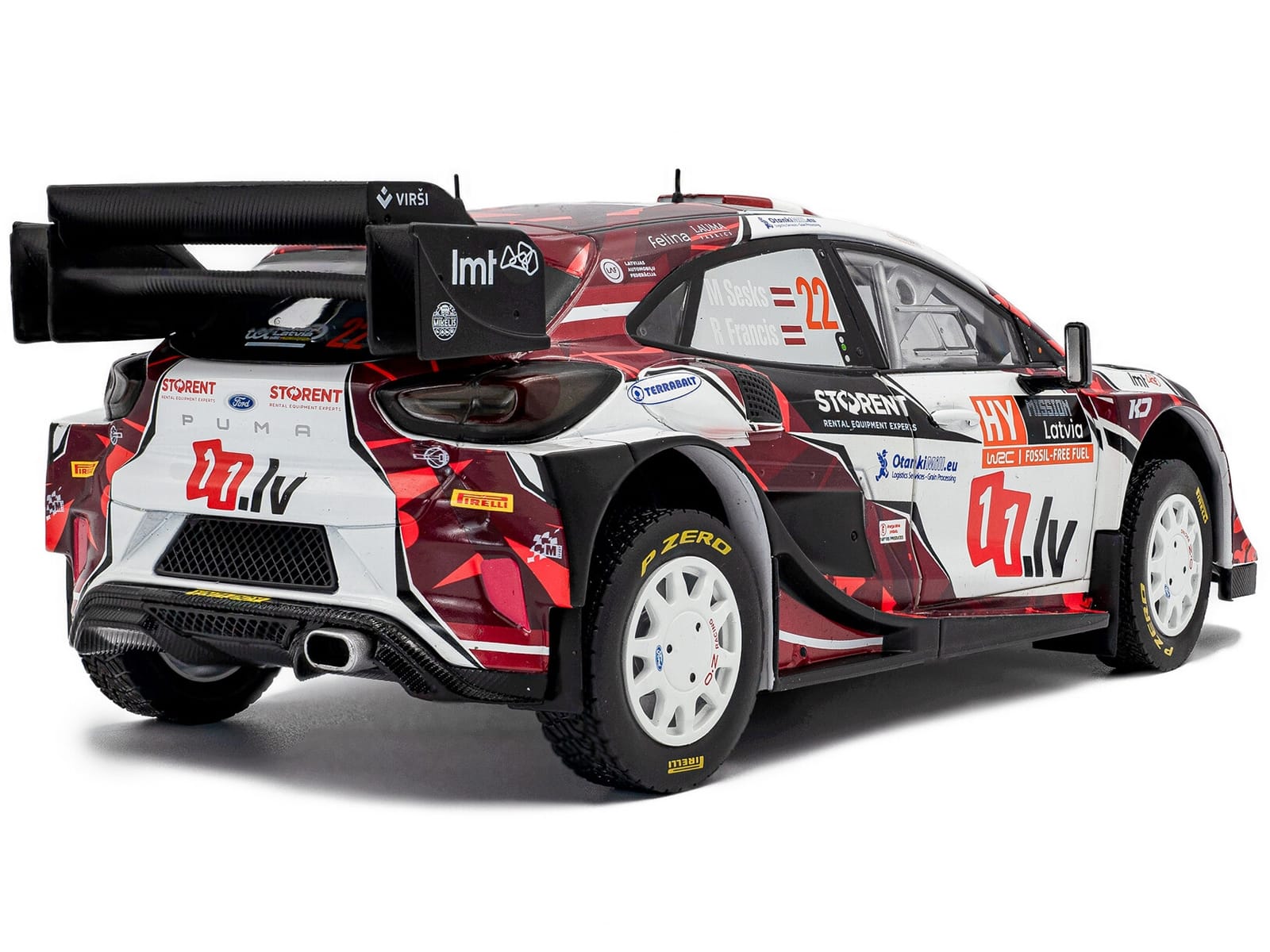 Ford Puma Rally1 #22 Martins Sesks - Renars Francis "Rally Latvia" (2024) "Competition" Series 1/18 Diecast Model Car by Solido - Image 4