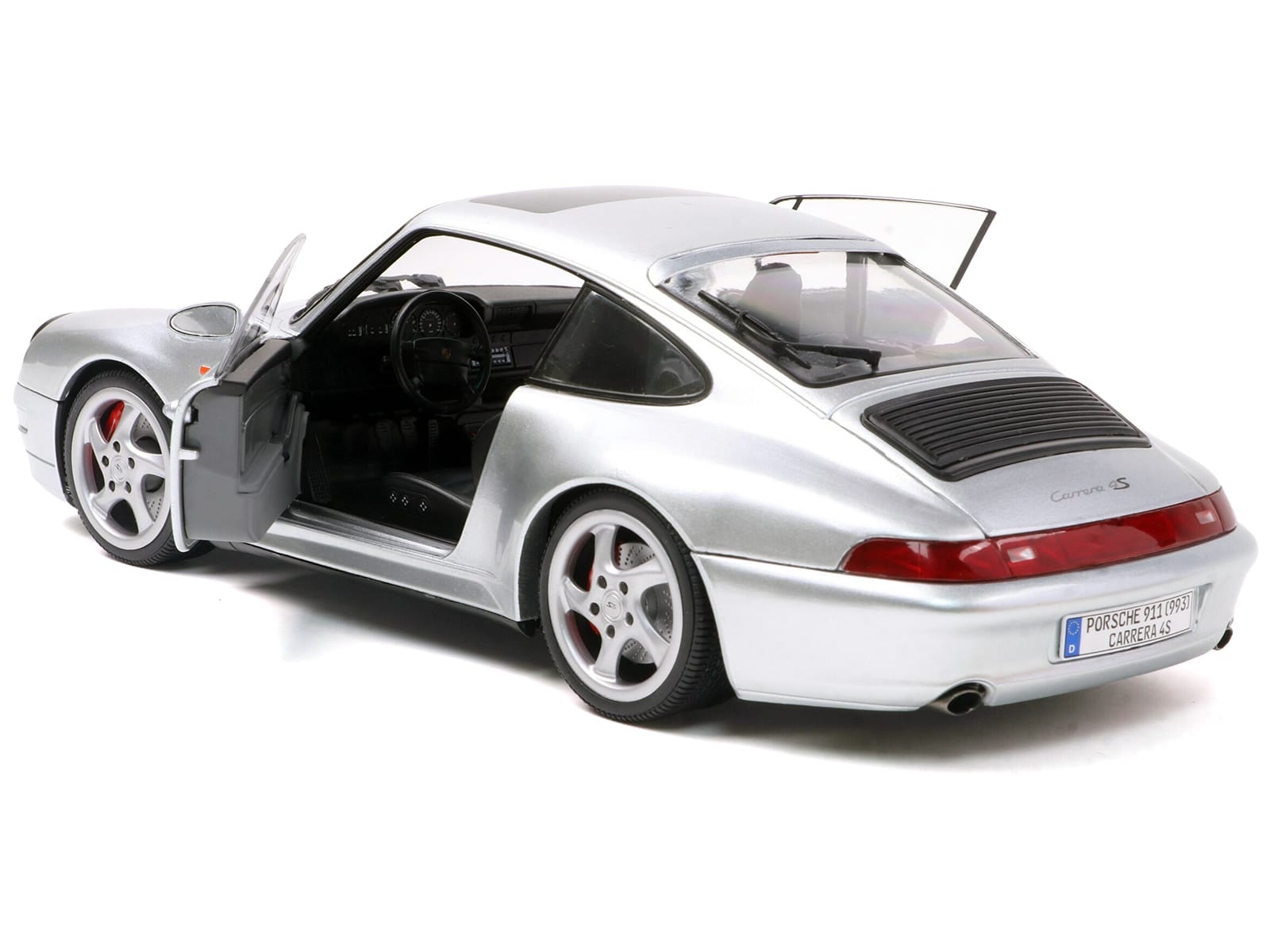 1996 Porsche 911 (993) 4S Polar Silver Metallic 1/18 Diecast Model Car by Solido - Image 3