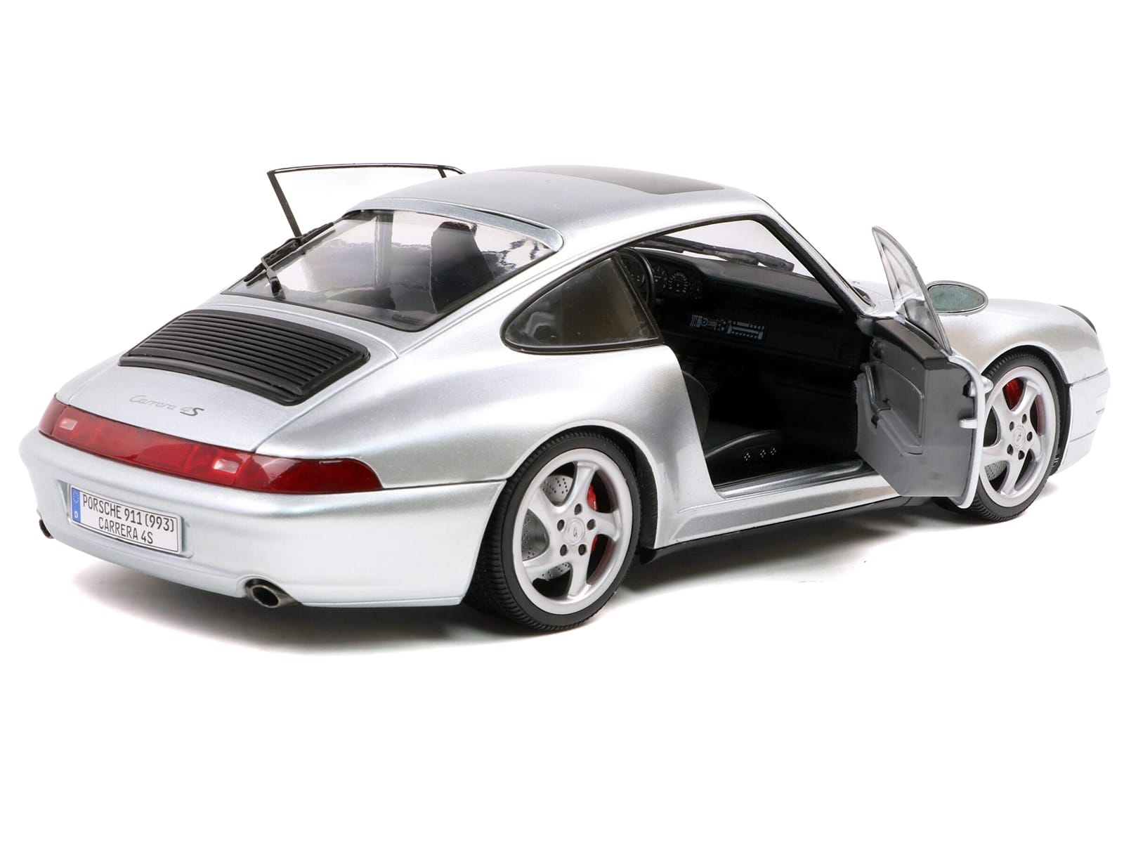 1996 Porsche 911 (993) 4S Polar Silver Metallic 1/18 Diecast Model Car by Solido - Image 5
