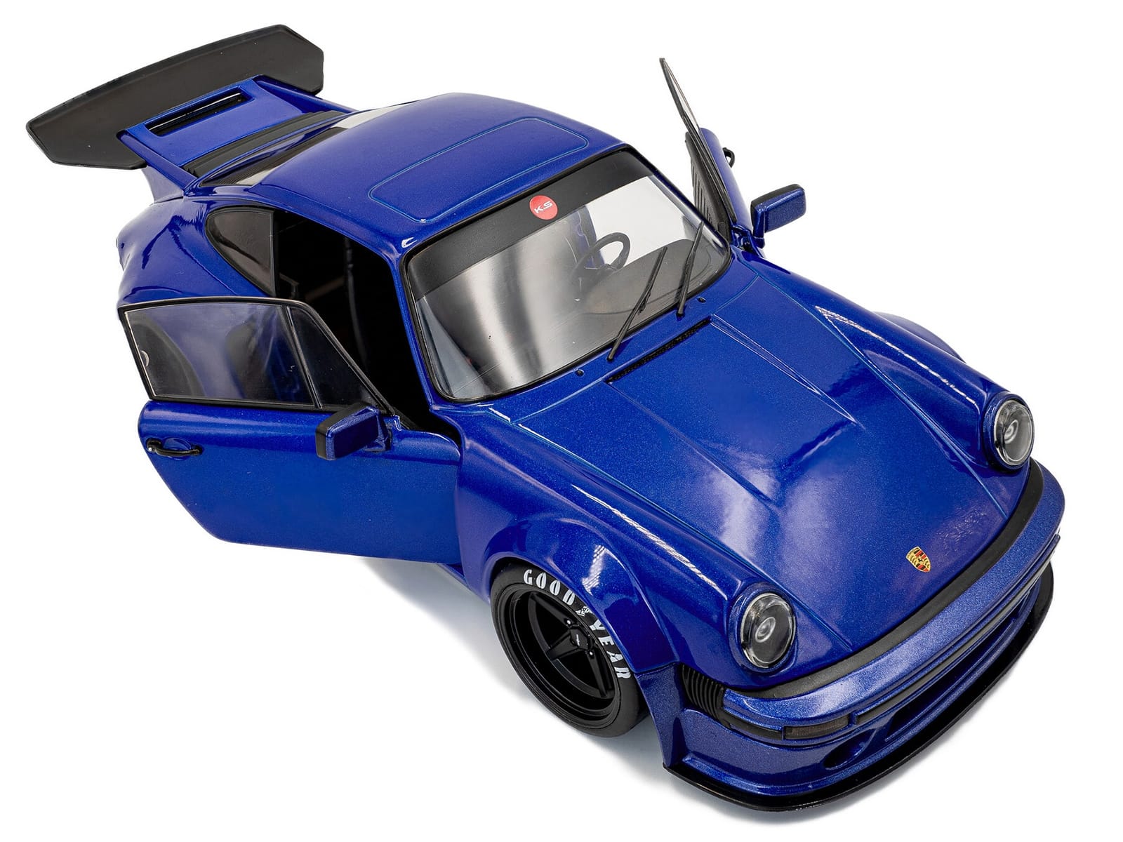 2024 Porsche 911 KS-R by Khyzyl Saleem Dark Blue Metallic 1/18 Diecast Model Car by Solido - Image 2