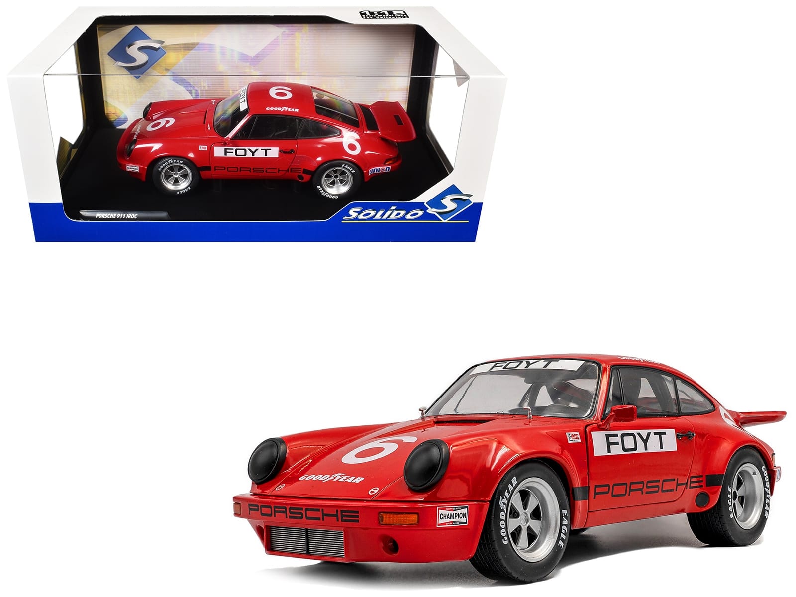 Porsche 911 IROC #6 A.J. Foyt "International Race of Champions" (1974) 1/18 Diecast Model Car by Solido