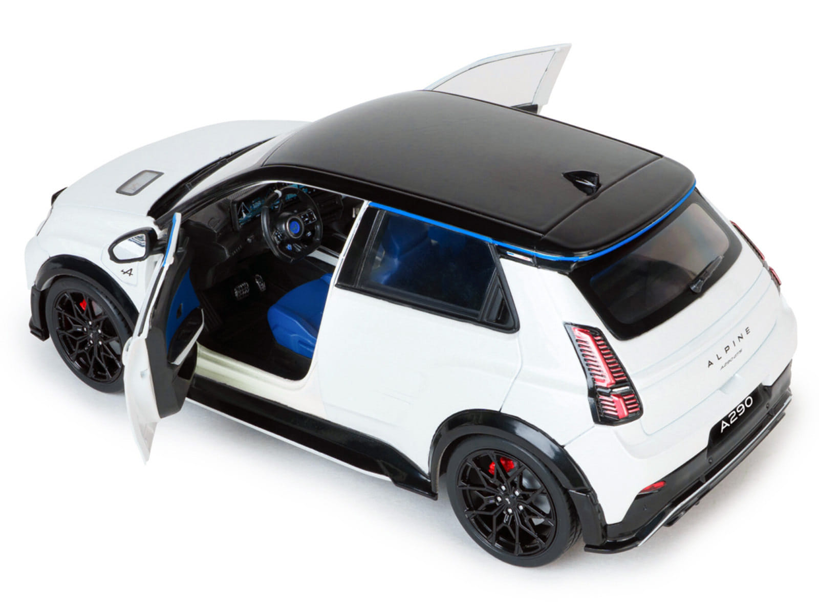 2024 Alpine A290 GTS White Metallic with Black Top 1/18 Diecast Model Car by Solido - Image 4