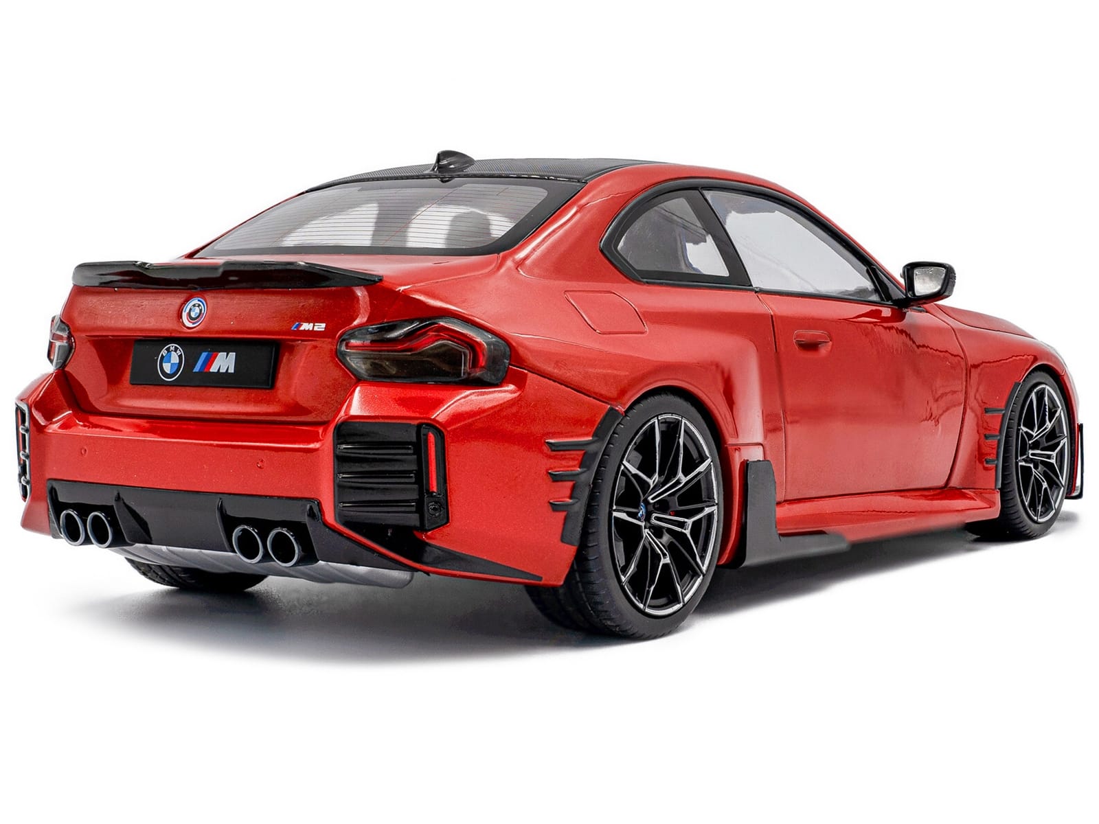 2024 BMW M2 Performance Parts Toronto Red Metallic with Carbon Top 1/18 Diecast Model Car by Solido - Image 4