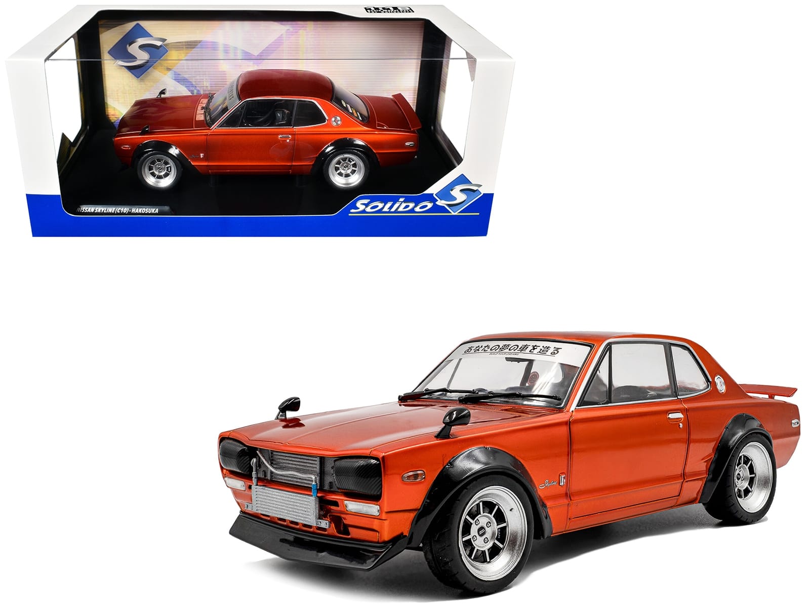 1970 Nissan Skyline (C10) Hakosuka RHD (Right Hand Drive) Orange Metallic 1/18 Diecast Model Car by Solido