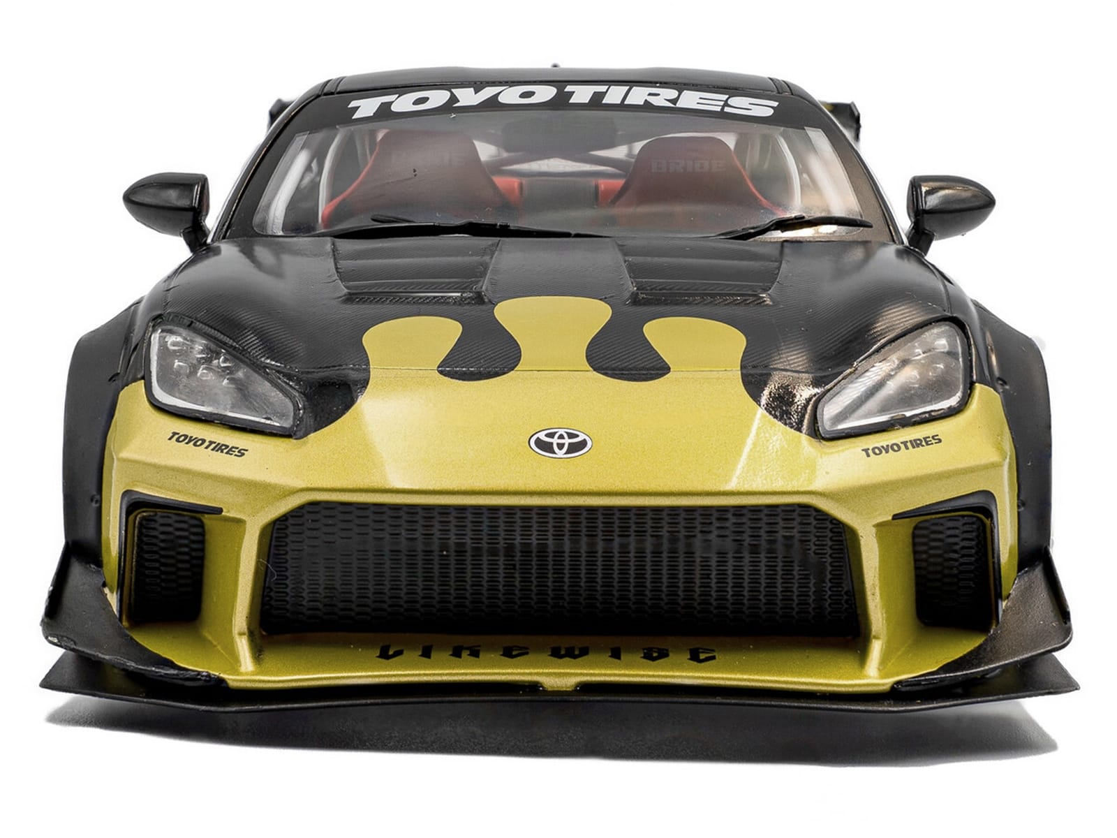 2024 Toyota GR86 Liberty Walk Body Kit RHD (Right Hand Drive) #24 Black with Gold Graphics 1/18 Diecast Model Car by Solido - Image 5
