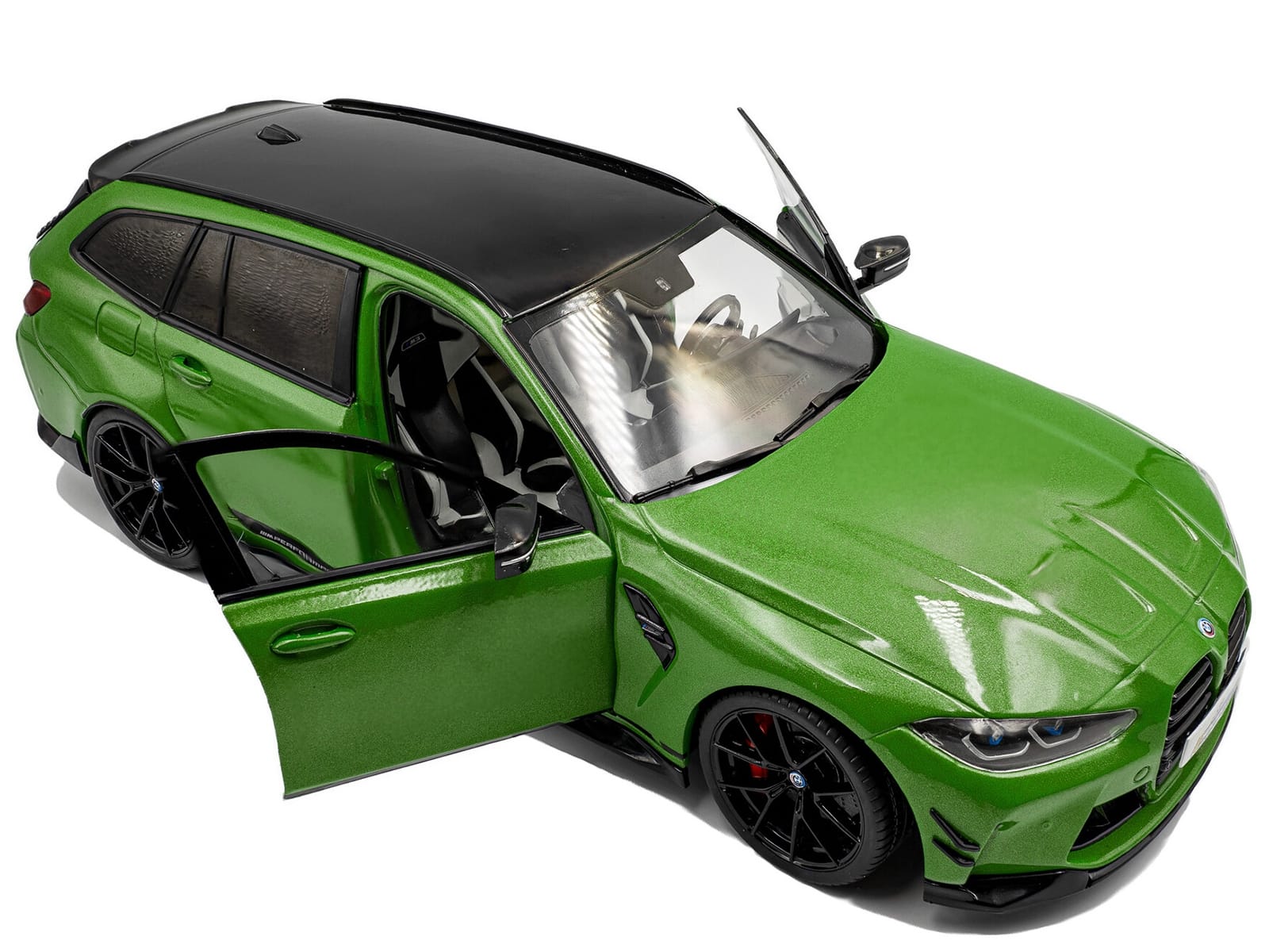 2024 BMW M3 Competition M xDrive Touring Green Metallic with Black Top 1/18 Diecast Model Car by Solido - Image 2