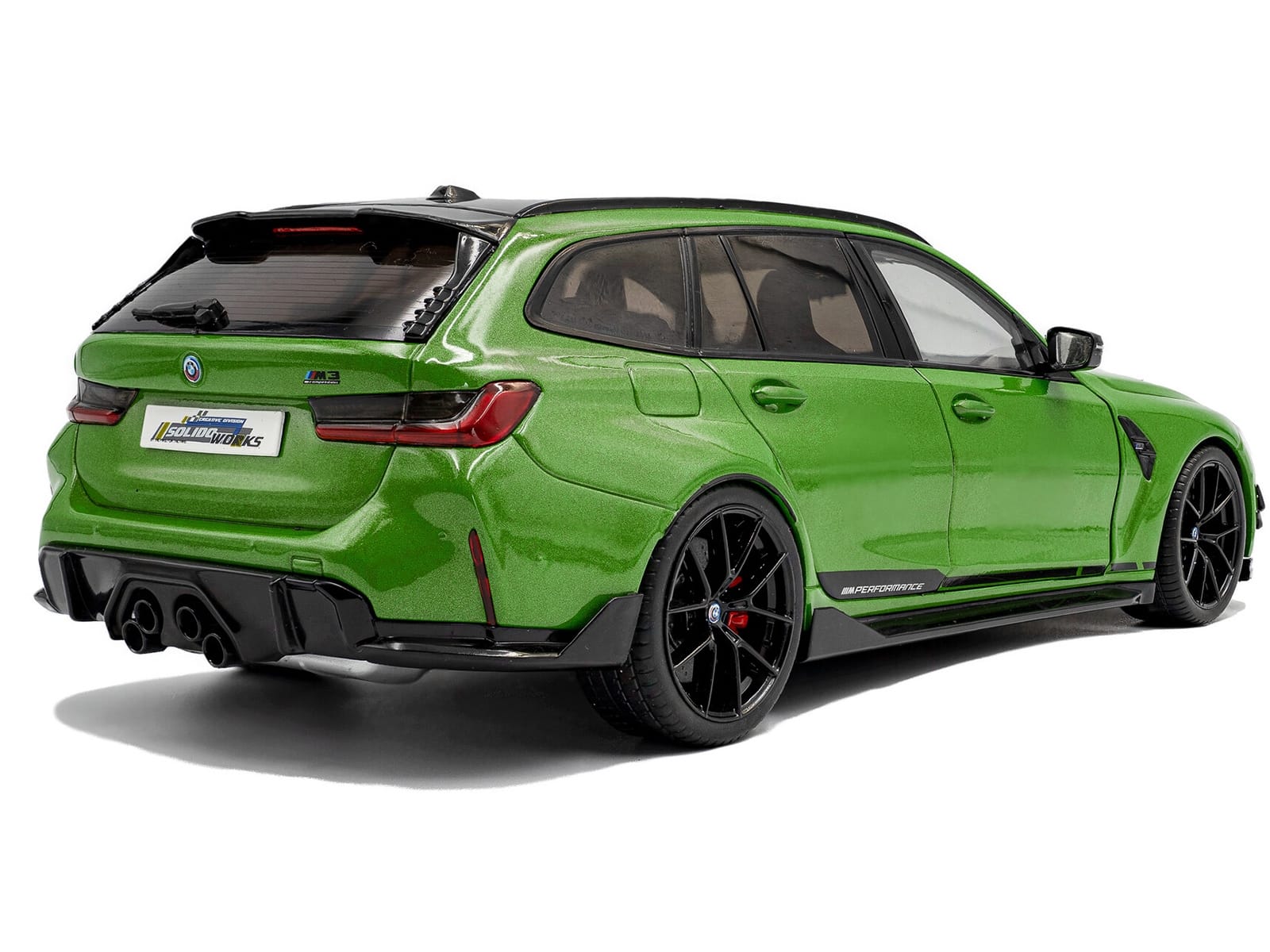 2024 BMW M3 Competition M xDrive Touring Green Metallic with Black Top 1/18 Diecast Model Car by Solido - Image 4