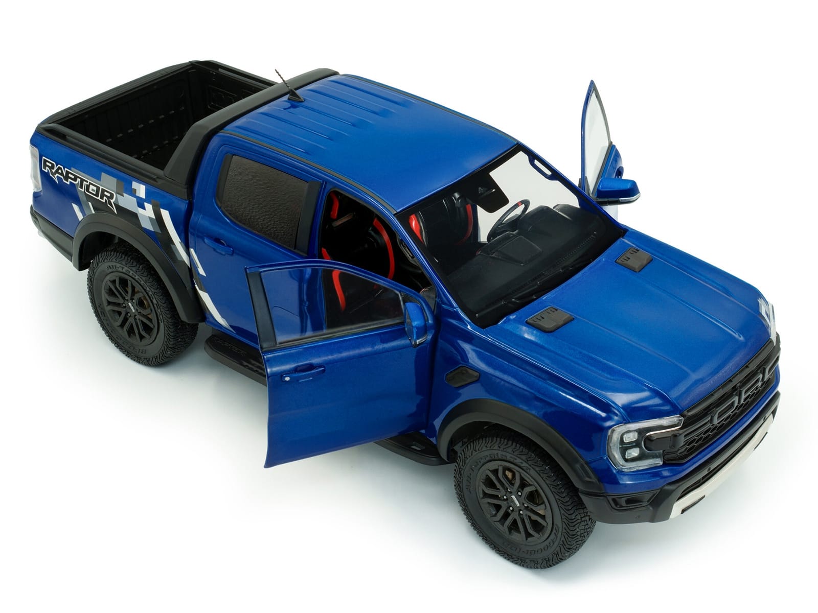2024 Ford Ranger Raptor Pickup Truck Blue Lightning Metallic 1/18 Diecast Model Car by Solido - Image 2