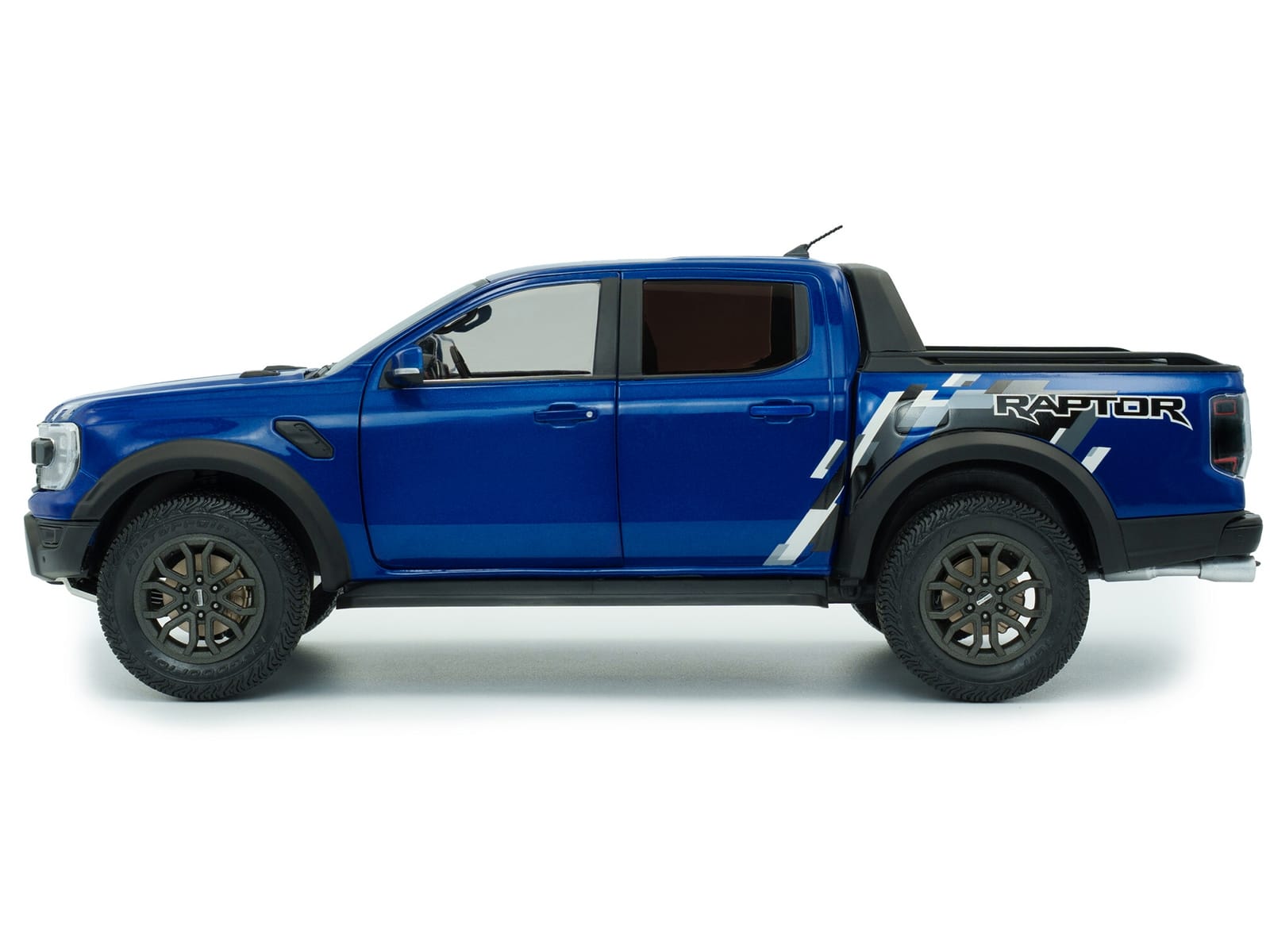 2024 Ford Ranger Raptor Pickup Truck Blue Lightning Metallic 1/18 Diecast Model Car by Solido - Image 3
