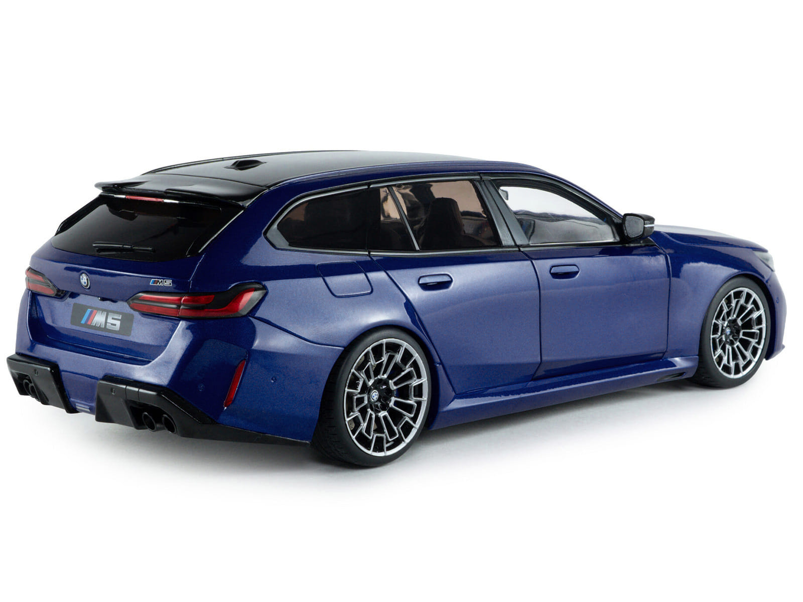 2025 BMW M5 Touring Marina Bay Blue Metallic with Black Top 1/18 Diecast Model Car by Solido - Image 5